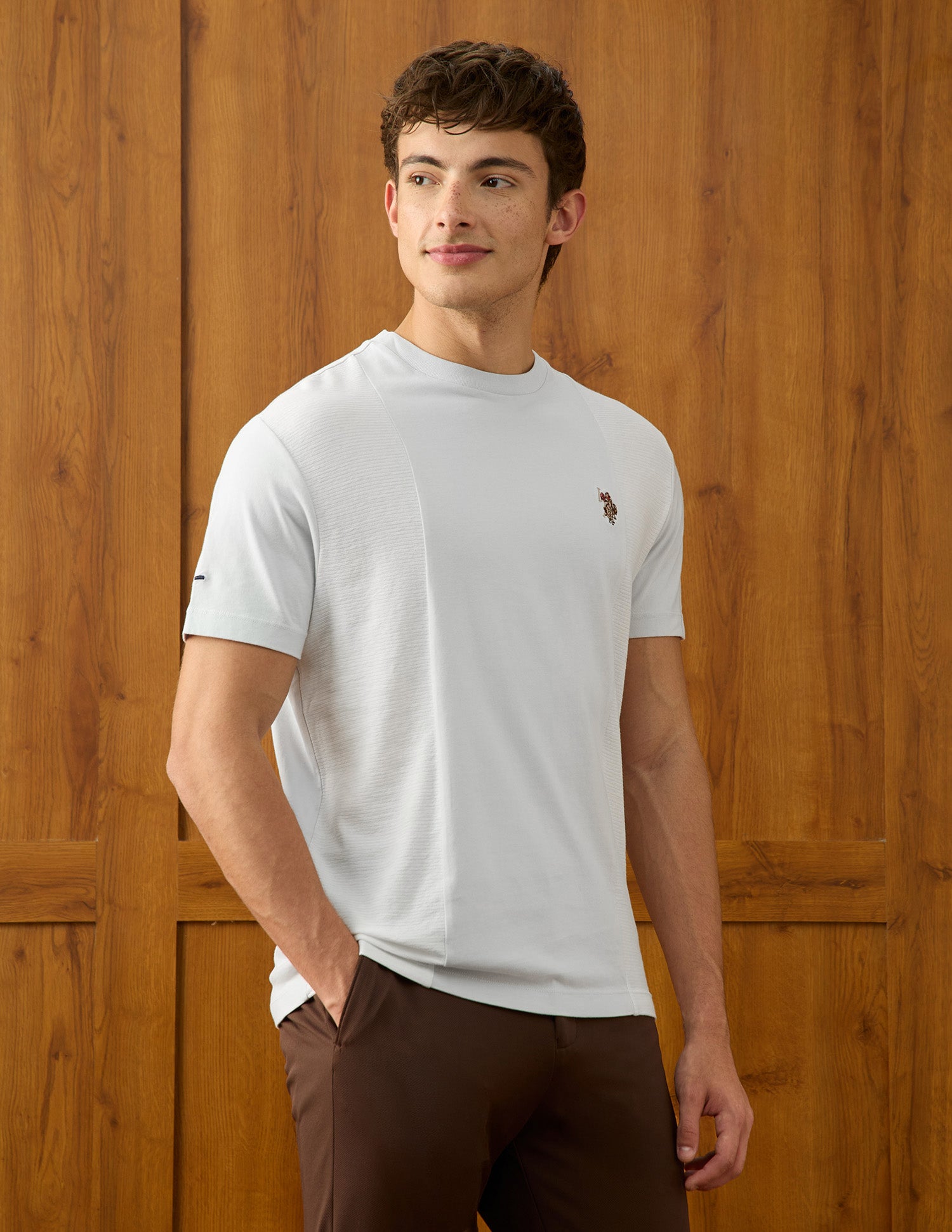 Solid Relaxed Fit T-Shirt Light Blue - U.S. Polo Assn. India | Large
