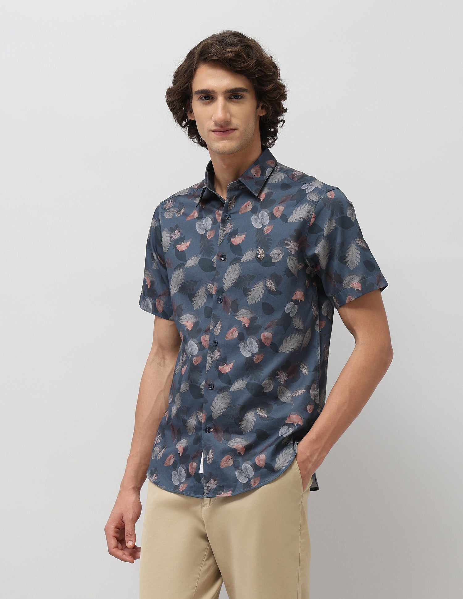 Tailored Fit Satin Shirt Blue - U.S. POLO ASSN. | Large