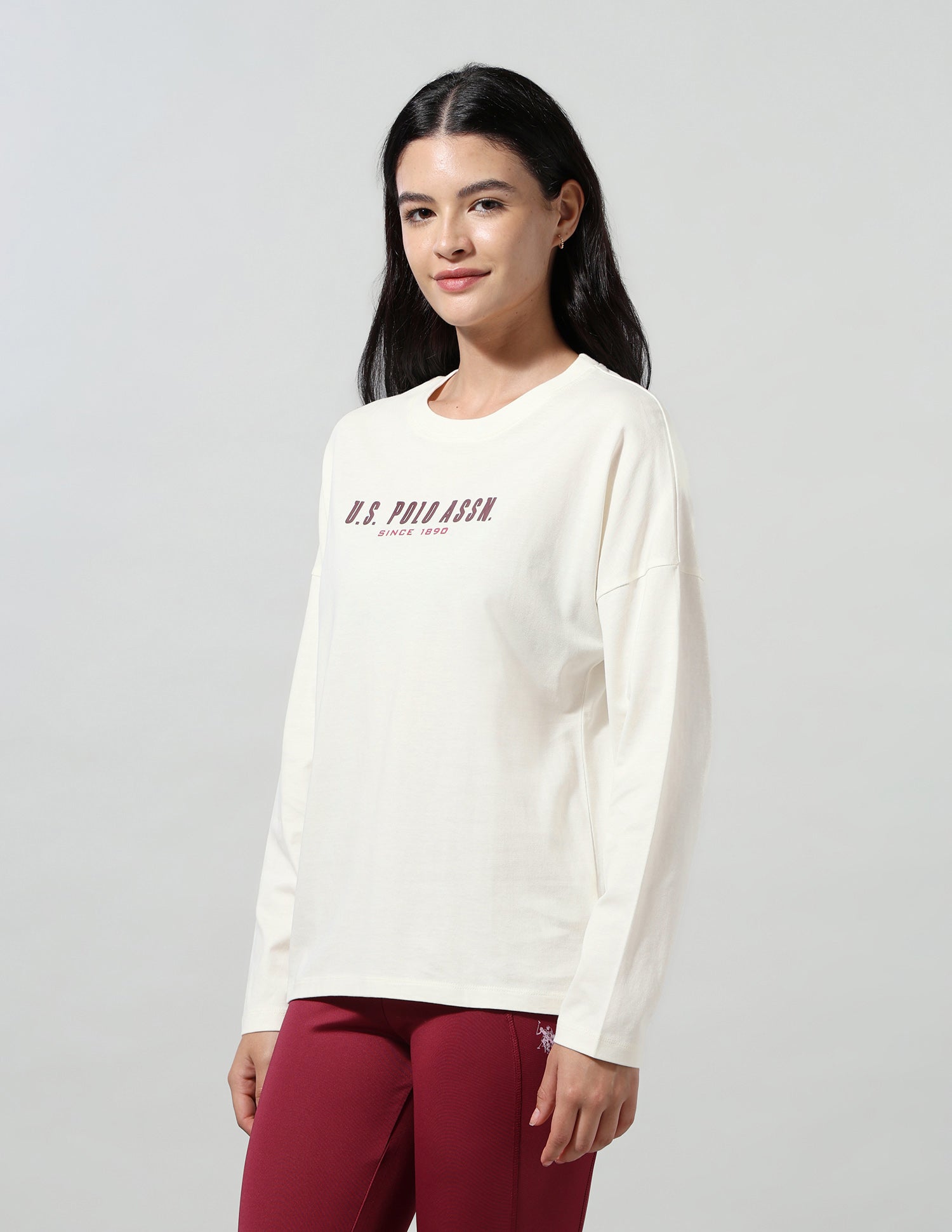 Brand Printed Relaxed Fit T-Shirt Off White - U.S. Polo Assn. India | Large