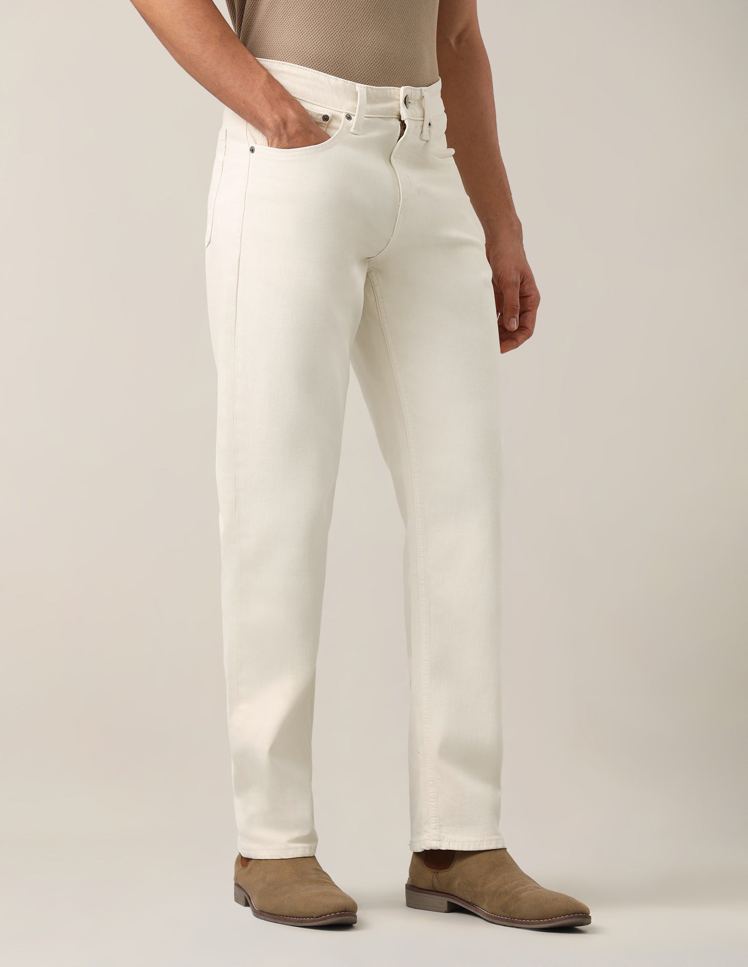 Shawn Relaxed Fit White Jeans Off White - U.S. Polo Assn. India | Large
