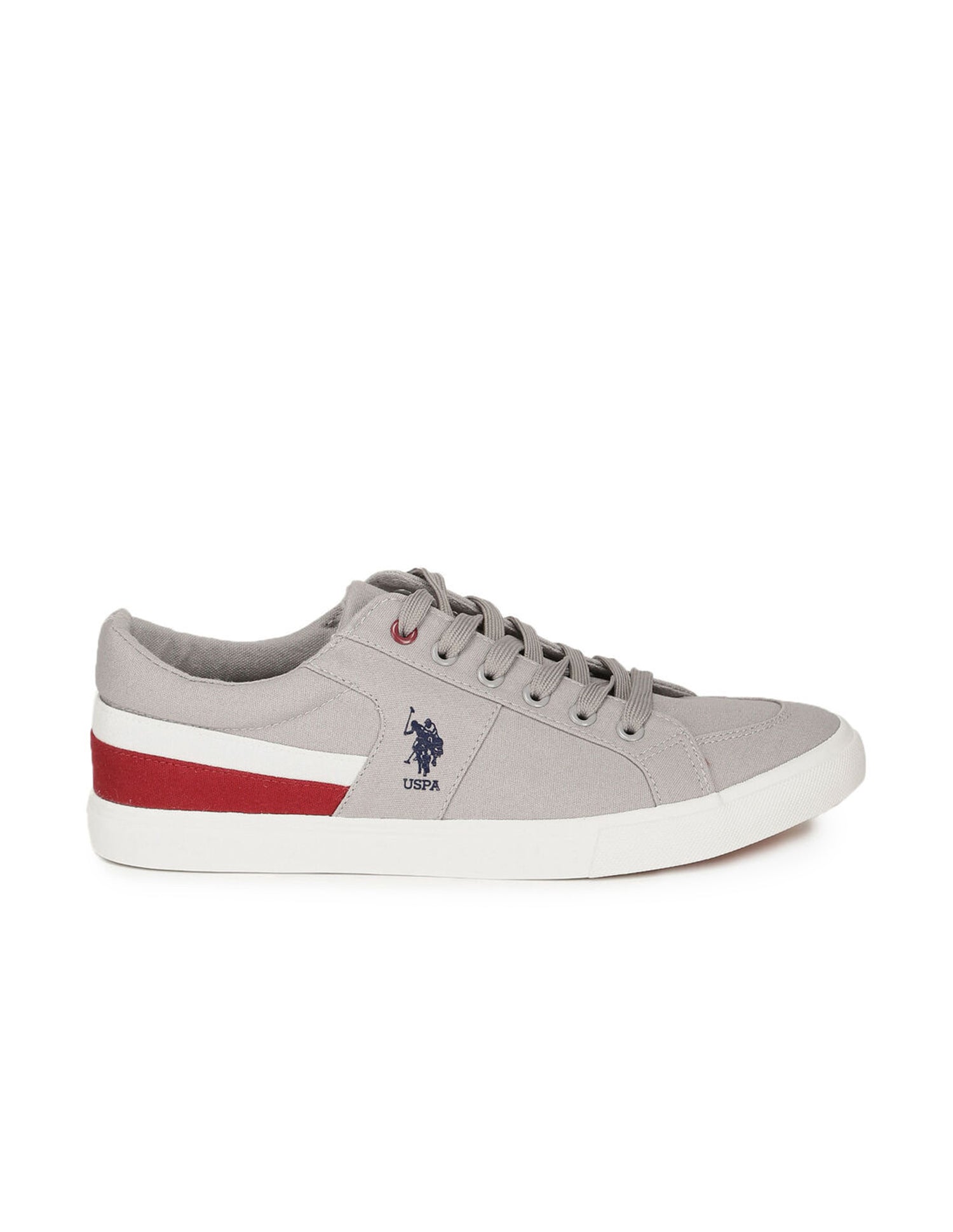 Men Contrast Stripe Canvas Clarkin Sneakers Grey - U.S. POLO ASSN. | Large