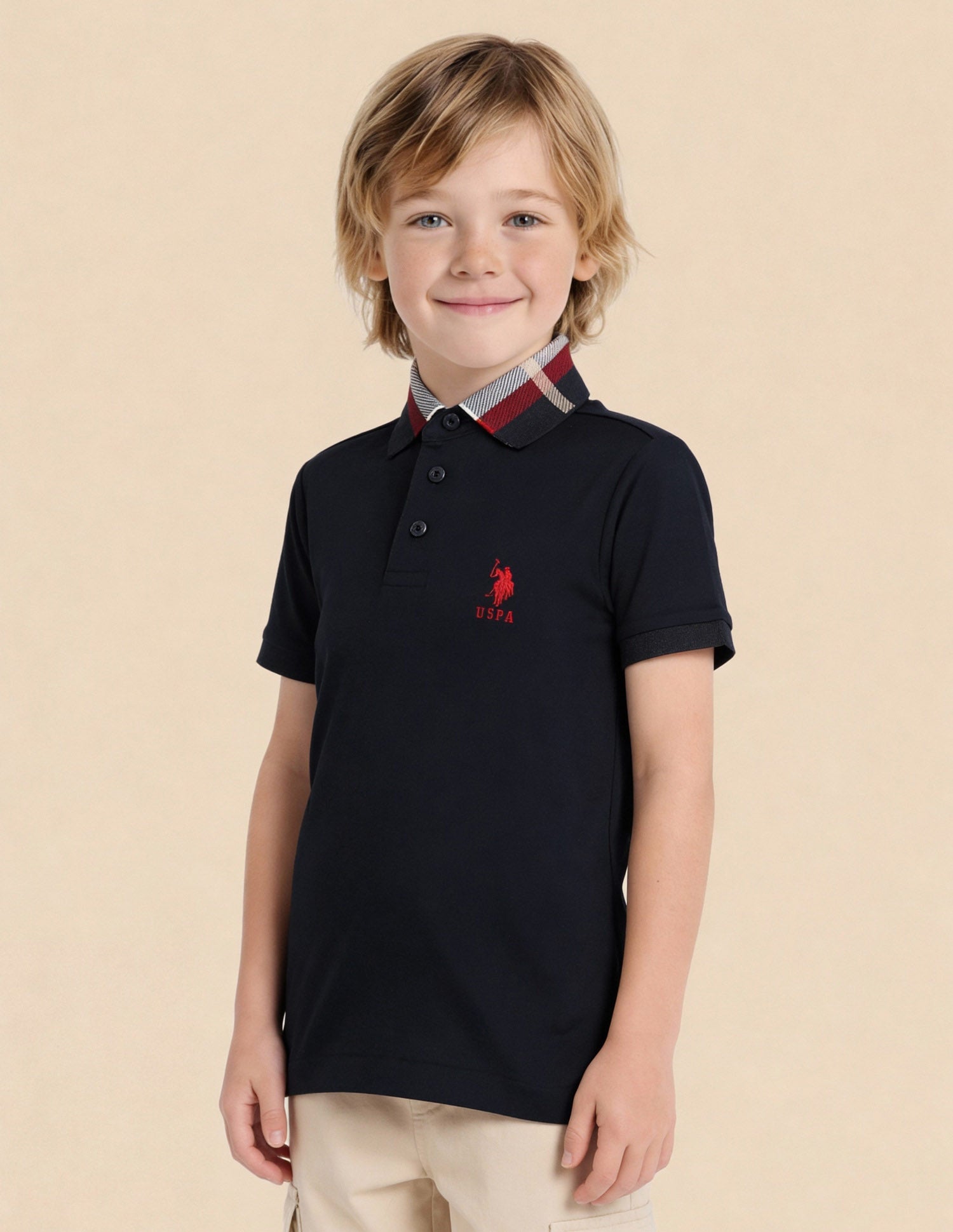 Boys Regular Fit Mini Me Polo Shirt Navy - U.S. Polo Assn. India | Large