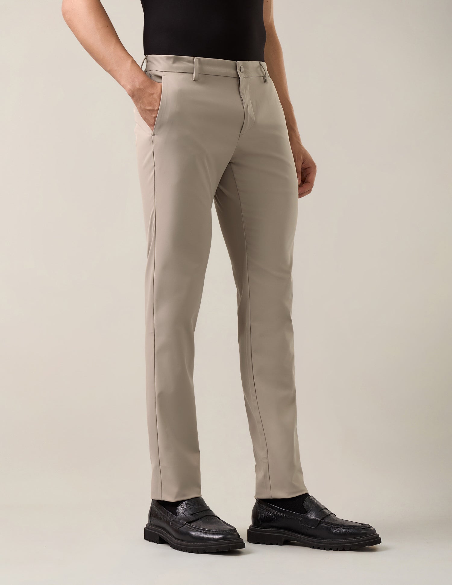 Mid Rise Denver Slim Fit Trousers Beige - U.S. Polo Assn. India | Large