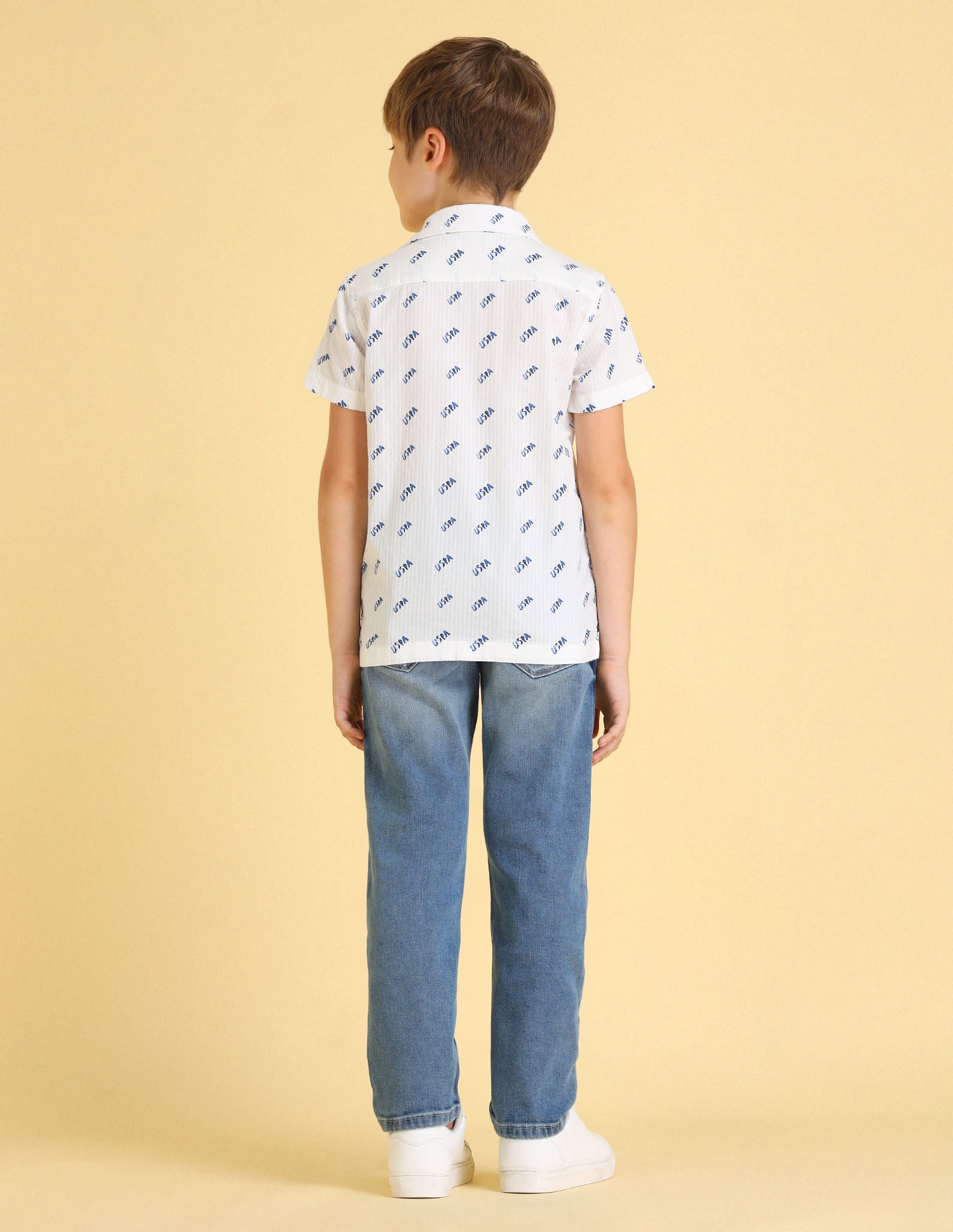 UKSHT1337 WHITE Boys Shirt White - U.S. POLO ASSN. | Large