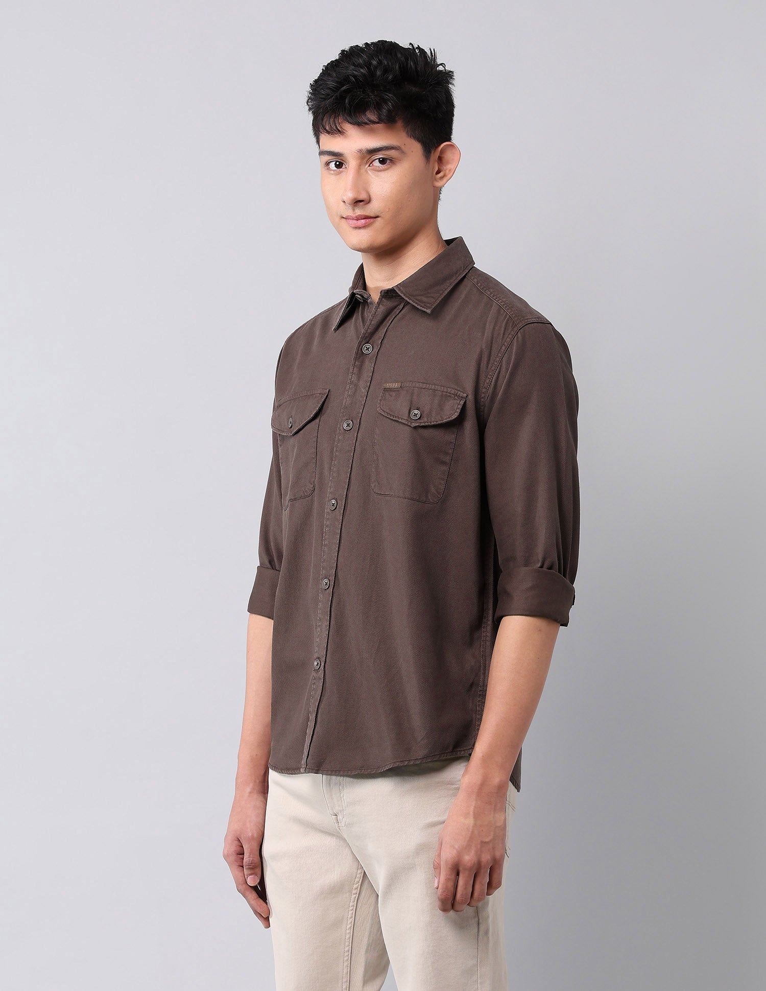 Comfort Fit Twill Shirt Choco - U.S. POLO ASSN. | Large