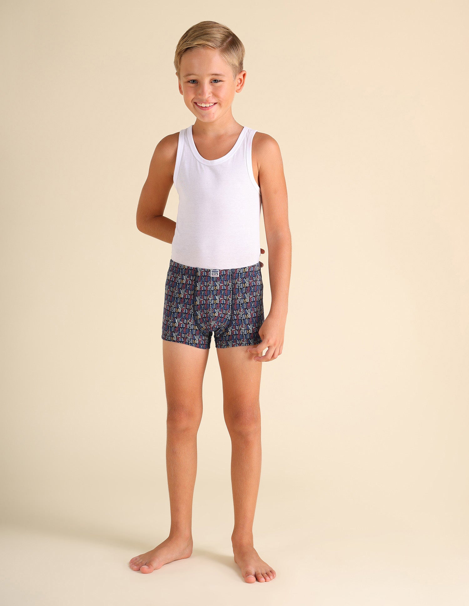 Brand Print EKT05 Trunks - Pack Of 2 Navy - U.S. POLO ASSN. | Large