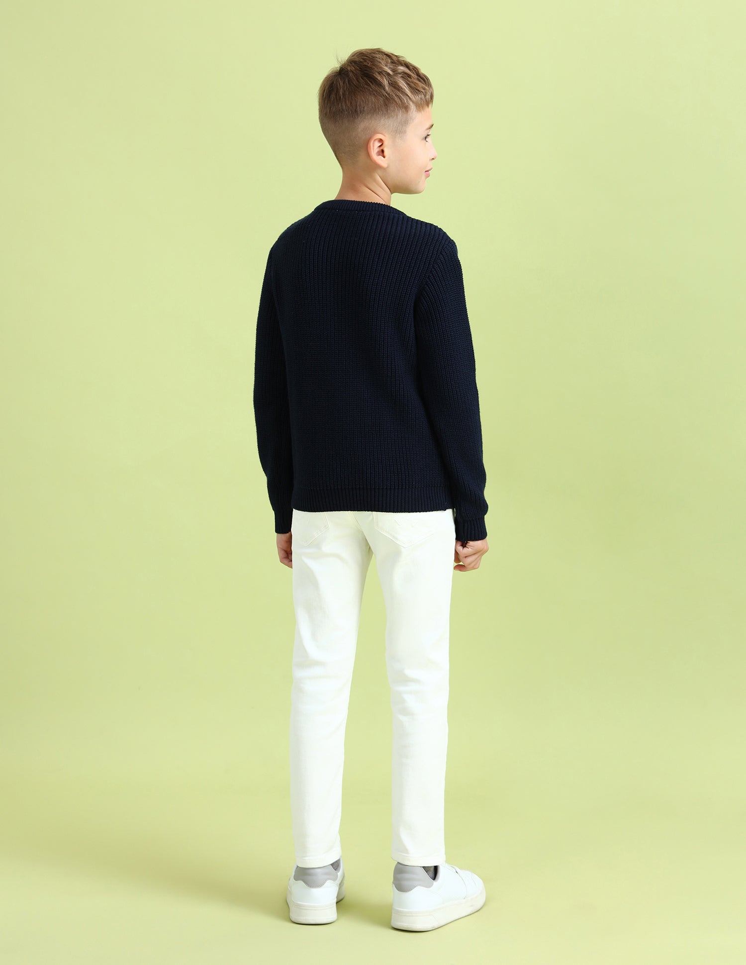 Boys Printed Regular Fit Sweater Navy - U.S. POLO ASSN. | Large