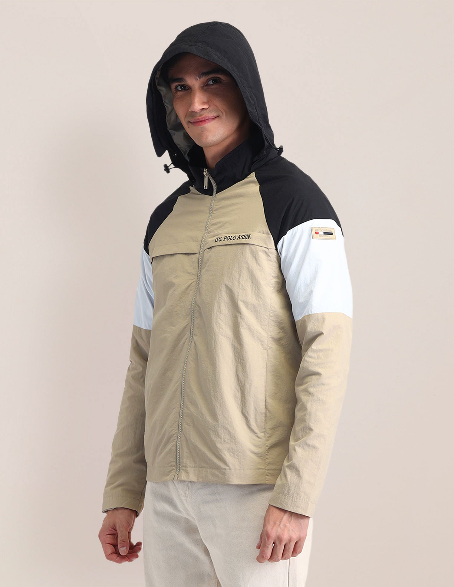 Regular Fit Solid Padded Jacket Black - U.S. POLO ASSN. | Large