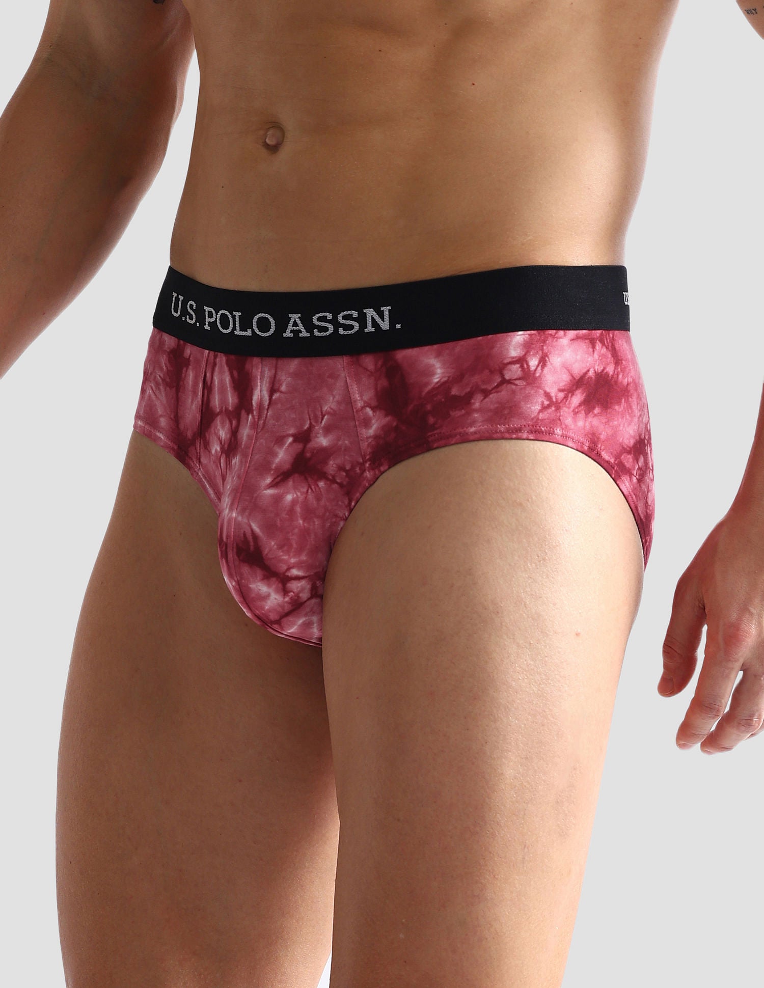 Cotton Stretch Tie Dye OEB03 Briefs - Pack Of 1 Wine - U.S. POLO ASSN. | Large