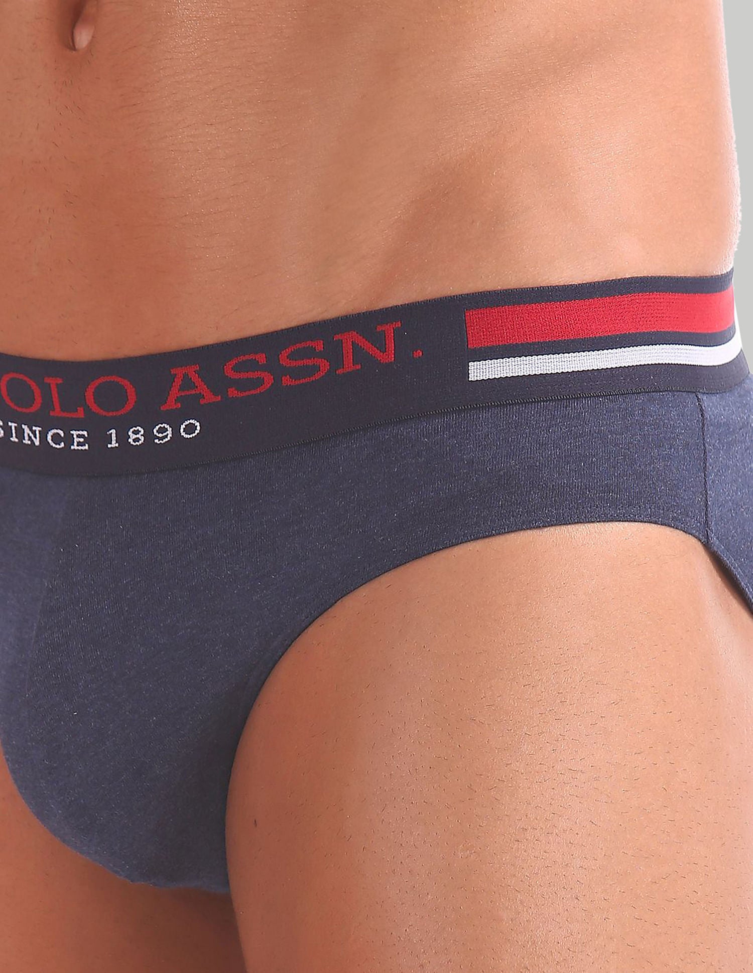Elasticized Waist Pure Cotton I006 Briefs - Pack Of 2 Dark Blue - U.S. Polo Assn. India | Large