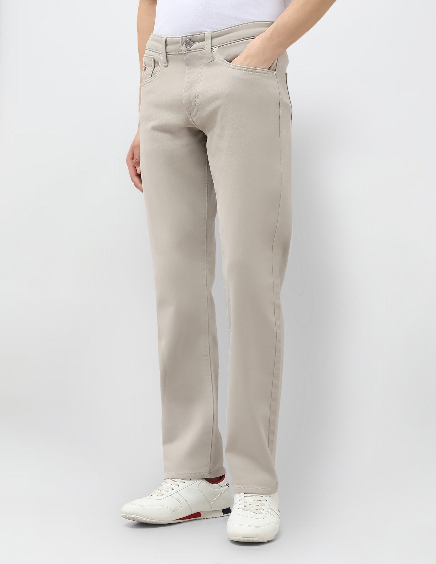 Harold Slim Straight Fit Color Denim Jeans Beige - U.S. POLO ASSN. | Large