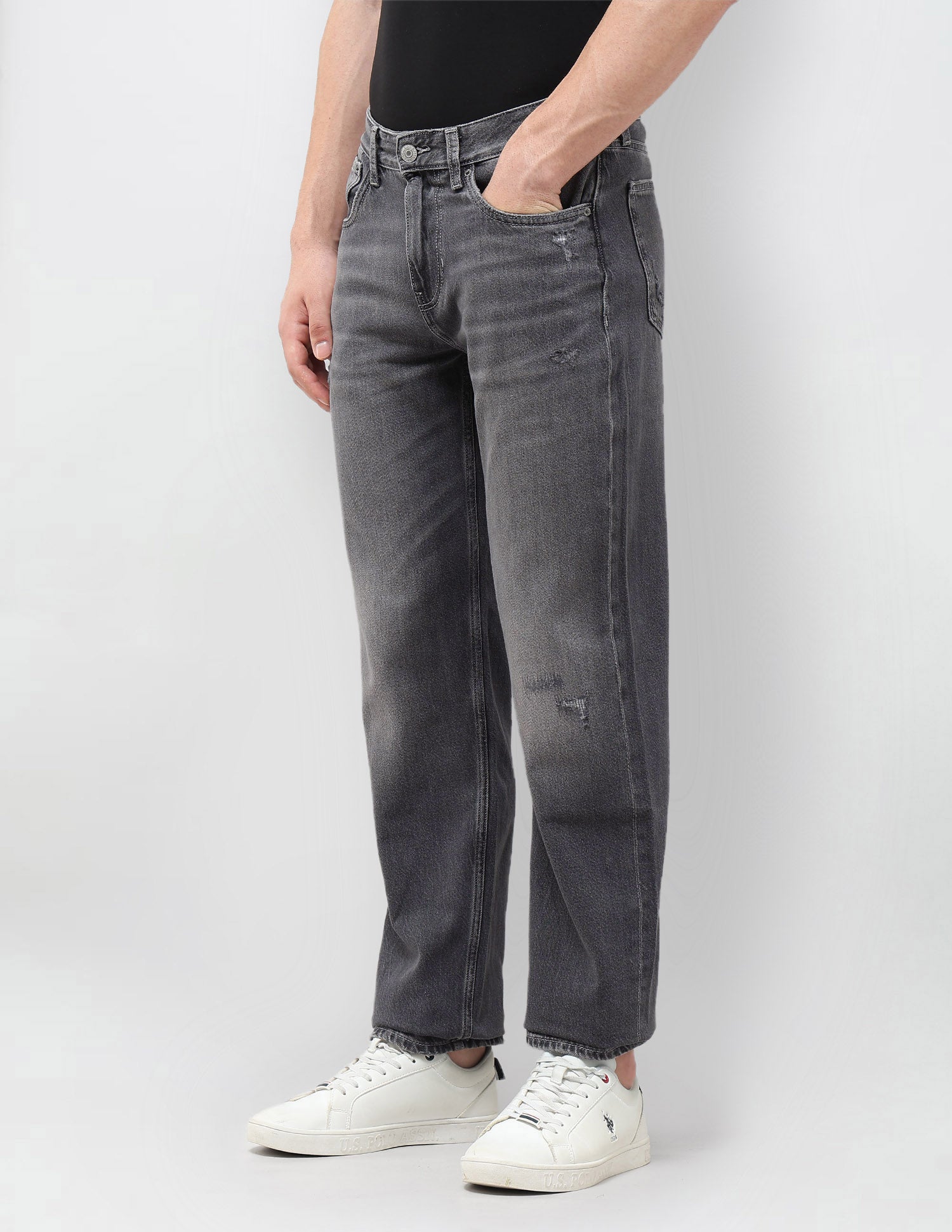 Shawn Relaxed Fit Grey Jeans Dark Grey - U.S. POLO ASSN. | Large