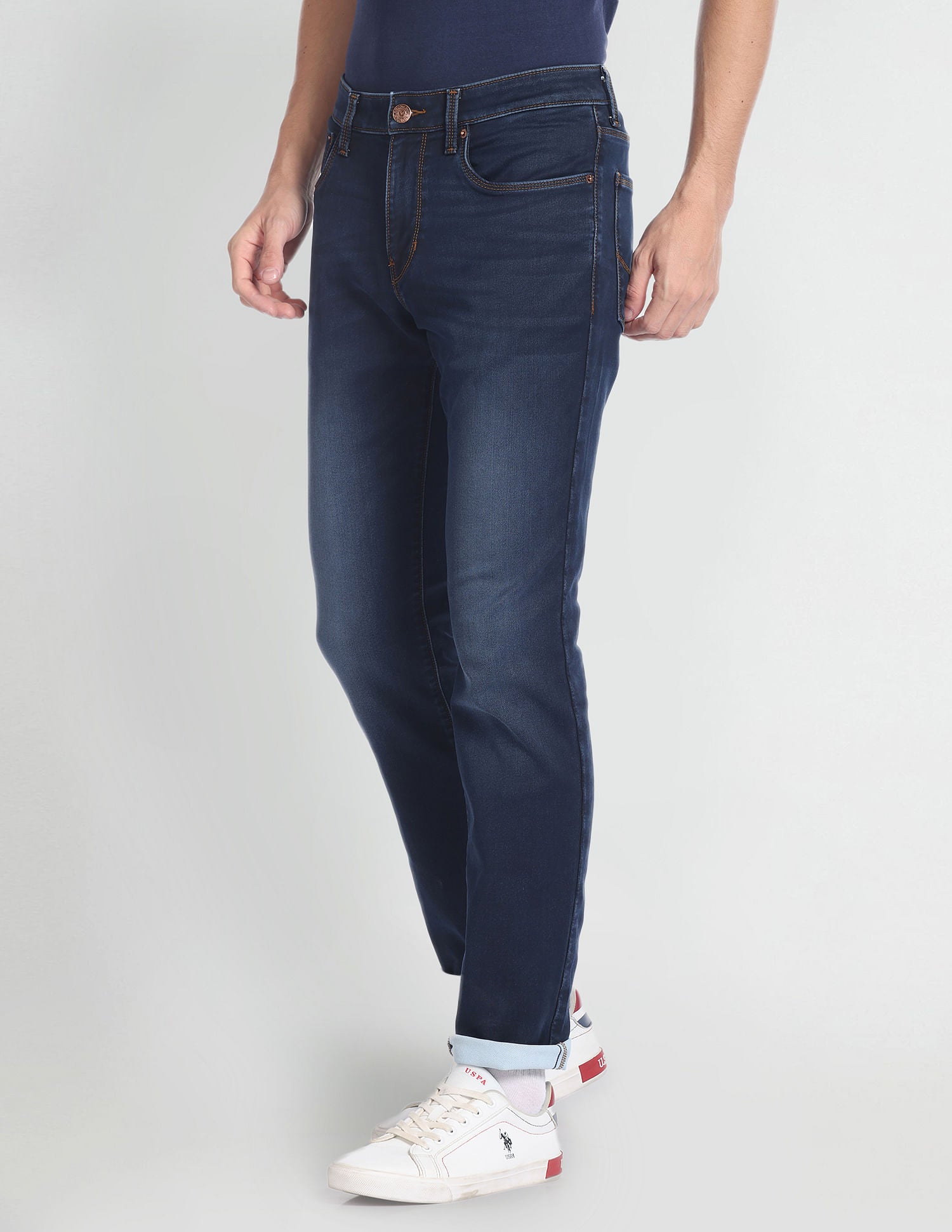 Slim Tapered Fit Dark Wash Jeans Blue - U.S. POLO ASSN. | Large