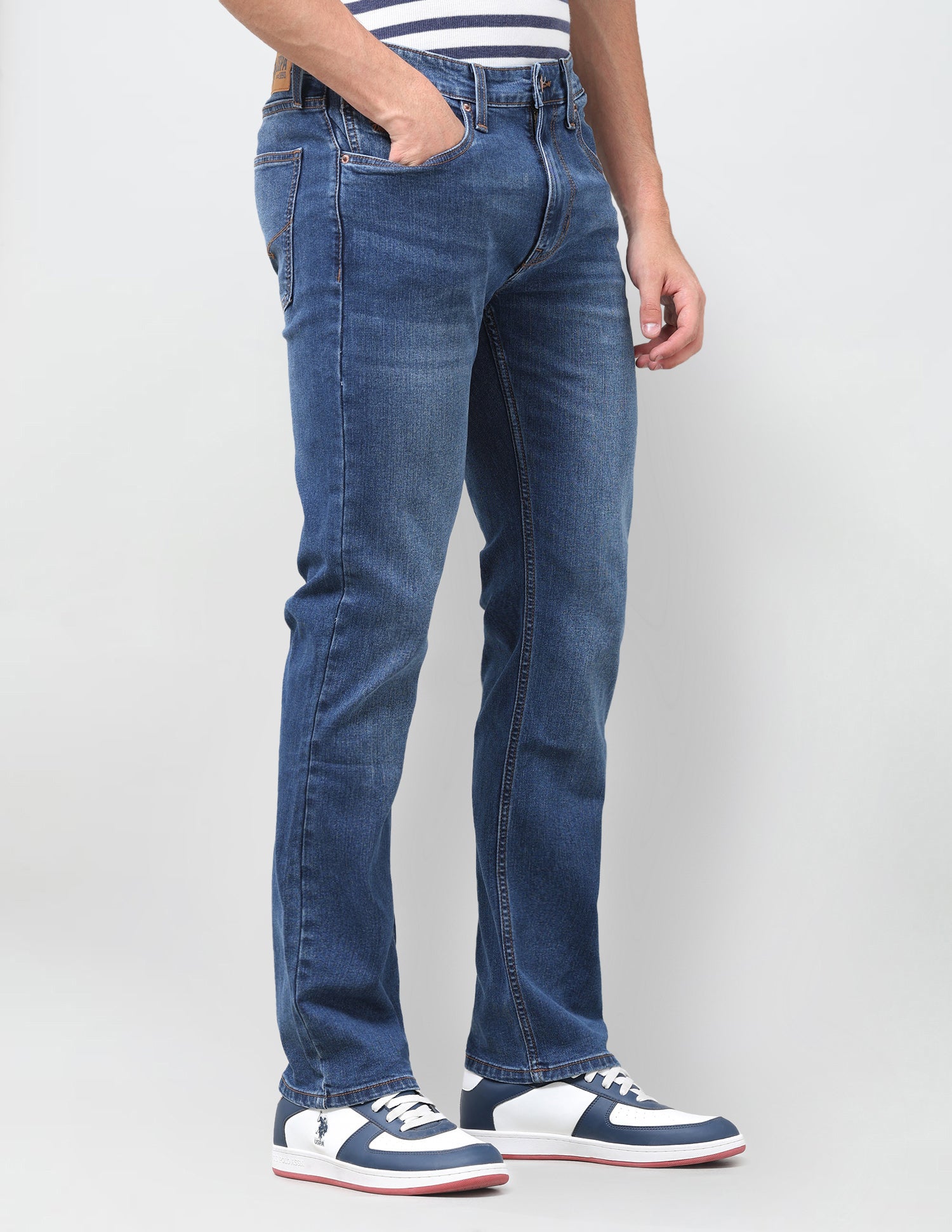 Harold Slim Straight Fit Blue Jeans Dark Indigo - U.S. Polo Assn. India | Large
