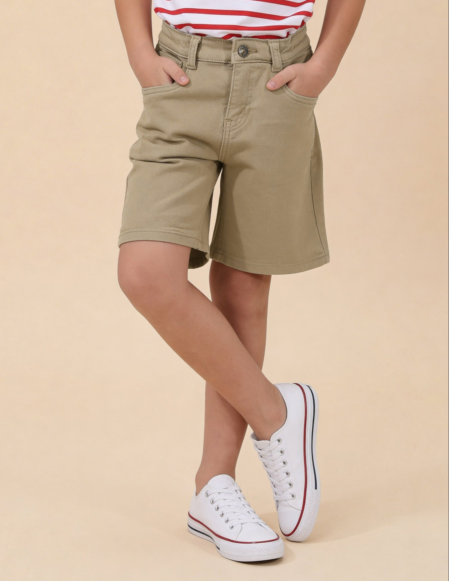 Mid Rise Regular Fit Shorts Khaki - U.S. Polo Assn. India | Large