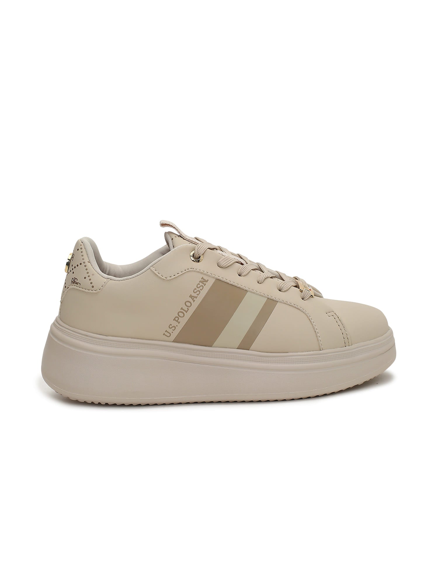 Women Striped Clara 3.0 Sneakers Nude - U.S. Polo Assn. India | Large