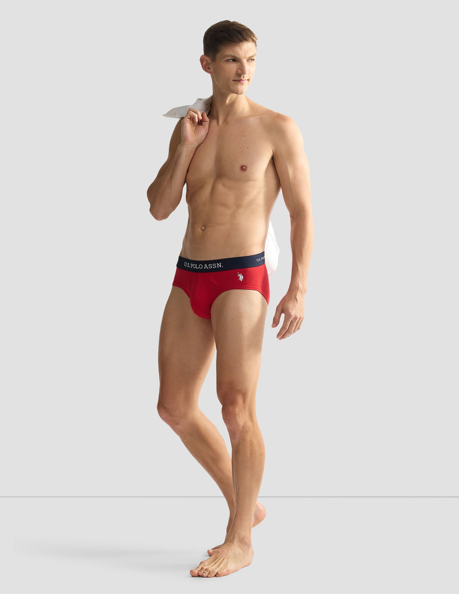 Elasticized Waist OEB11 Briefs - Pack Of 2 Red and Navy - U.S. POLO ASSN. | Large