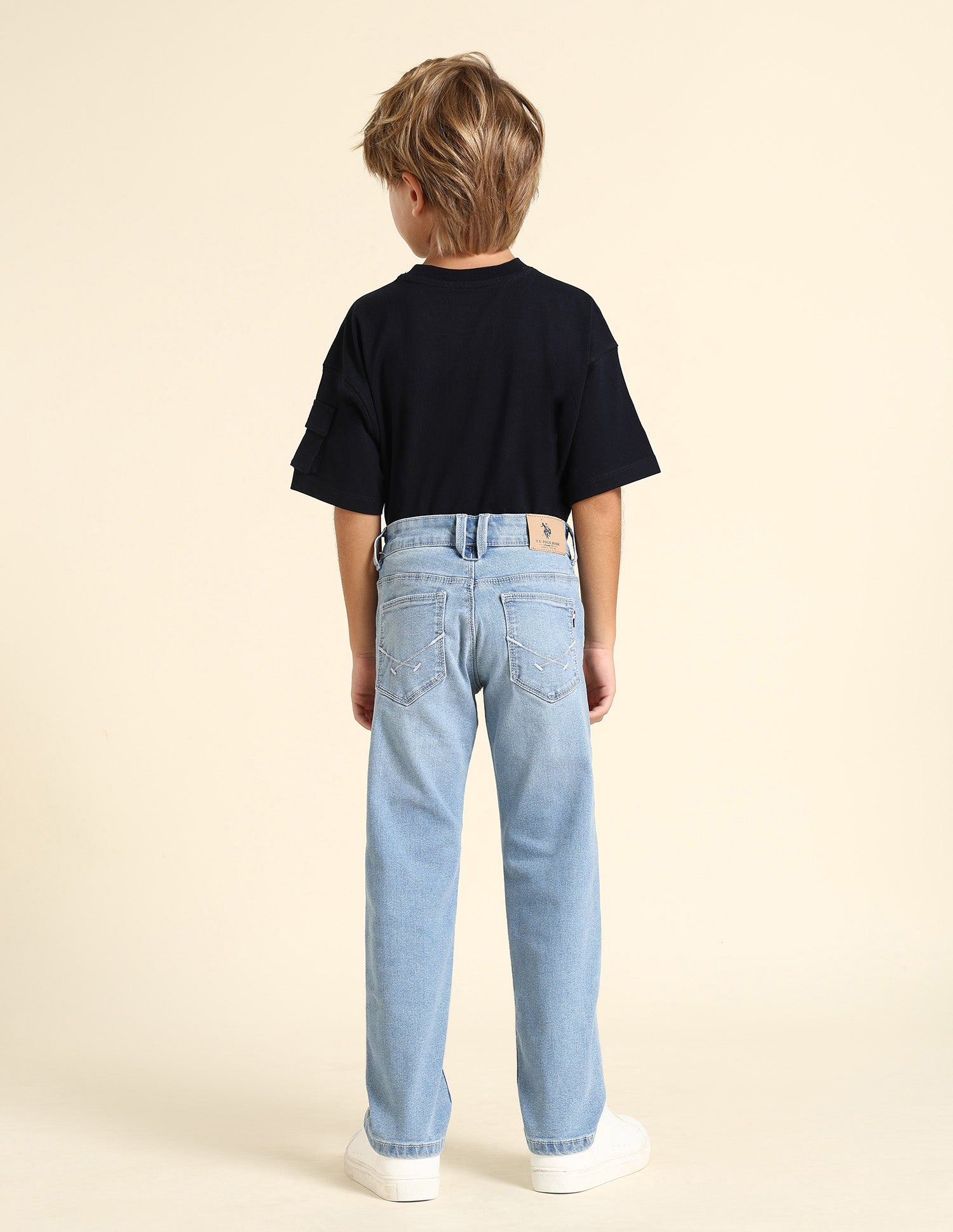 Boys Relaxed Fit Blue Jeans Light Blue - U.S. POLO ASSN. | Large