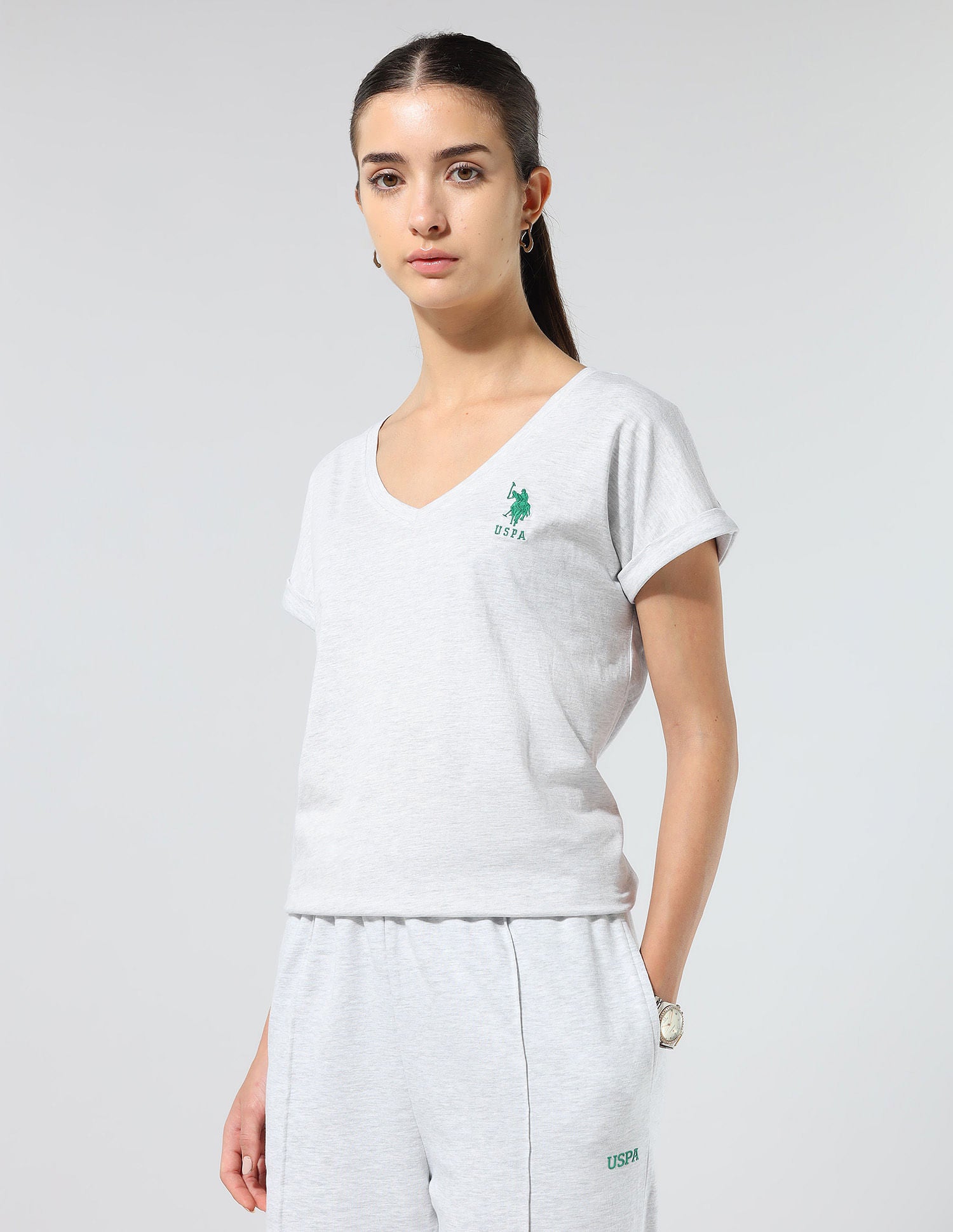 Regular Fit Solid Lounge T-Shirt Light Grey - U.S. POLO ASSN. | Large