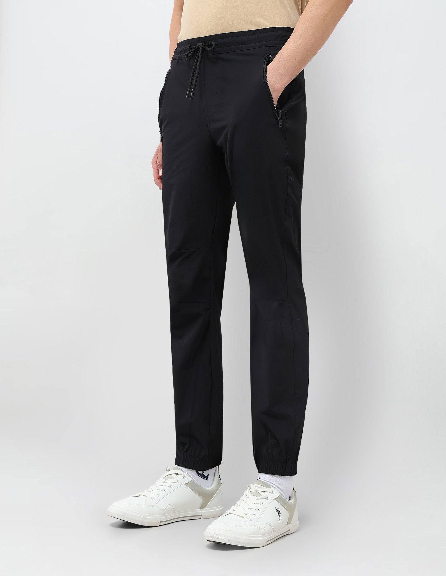 Straight Fit Mid Rise Joggers Black - U.S. Polo Assn. India | Large