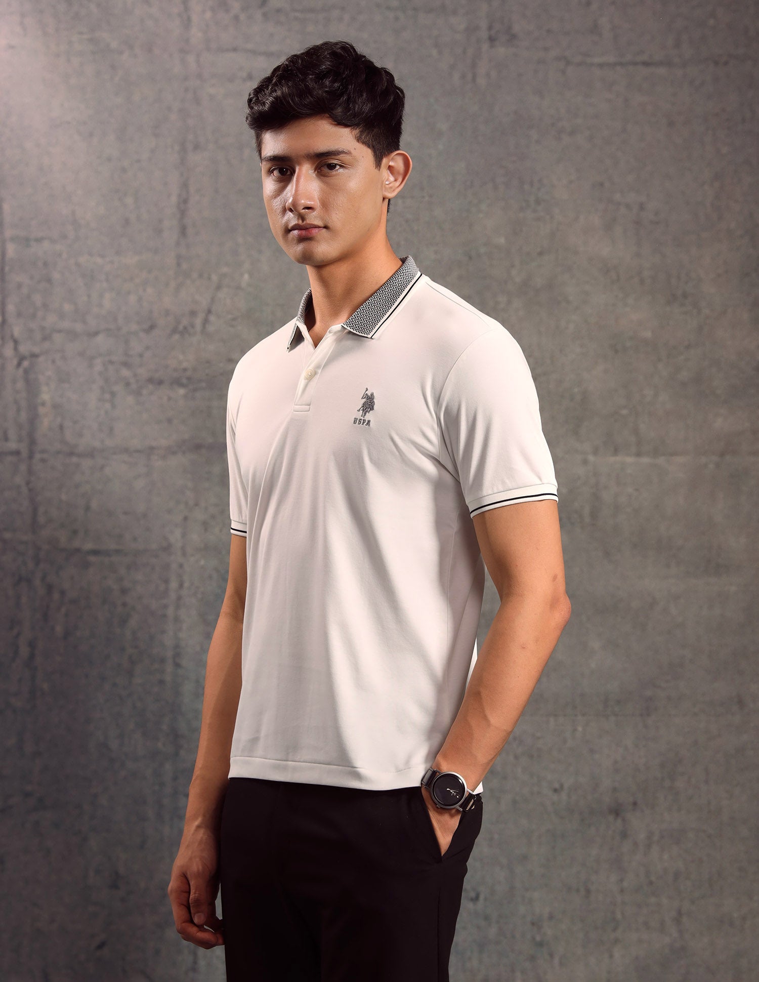 Solid Muscle Fit Polo shirt Ivory - U.S. POLO ASSN. | Large