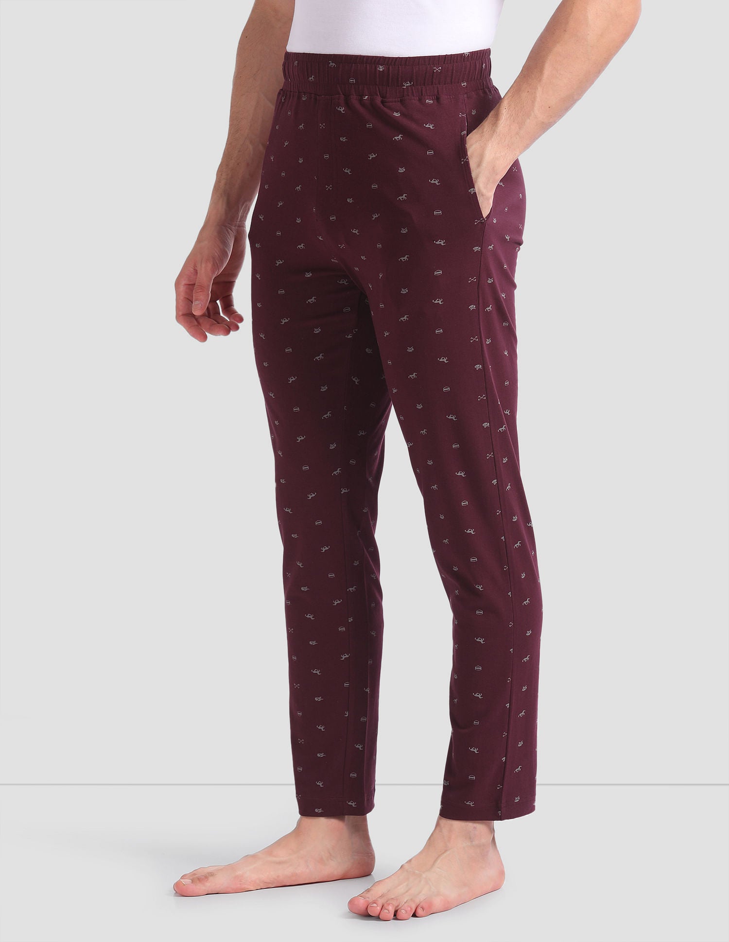 All Over Print OELP2 Lounge Track Pants - Pack Of 1 Dark Maroon - U.S. POLO ASSN. | Large