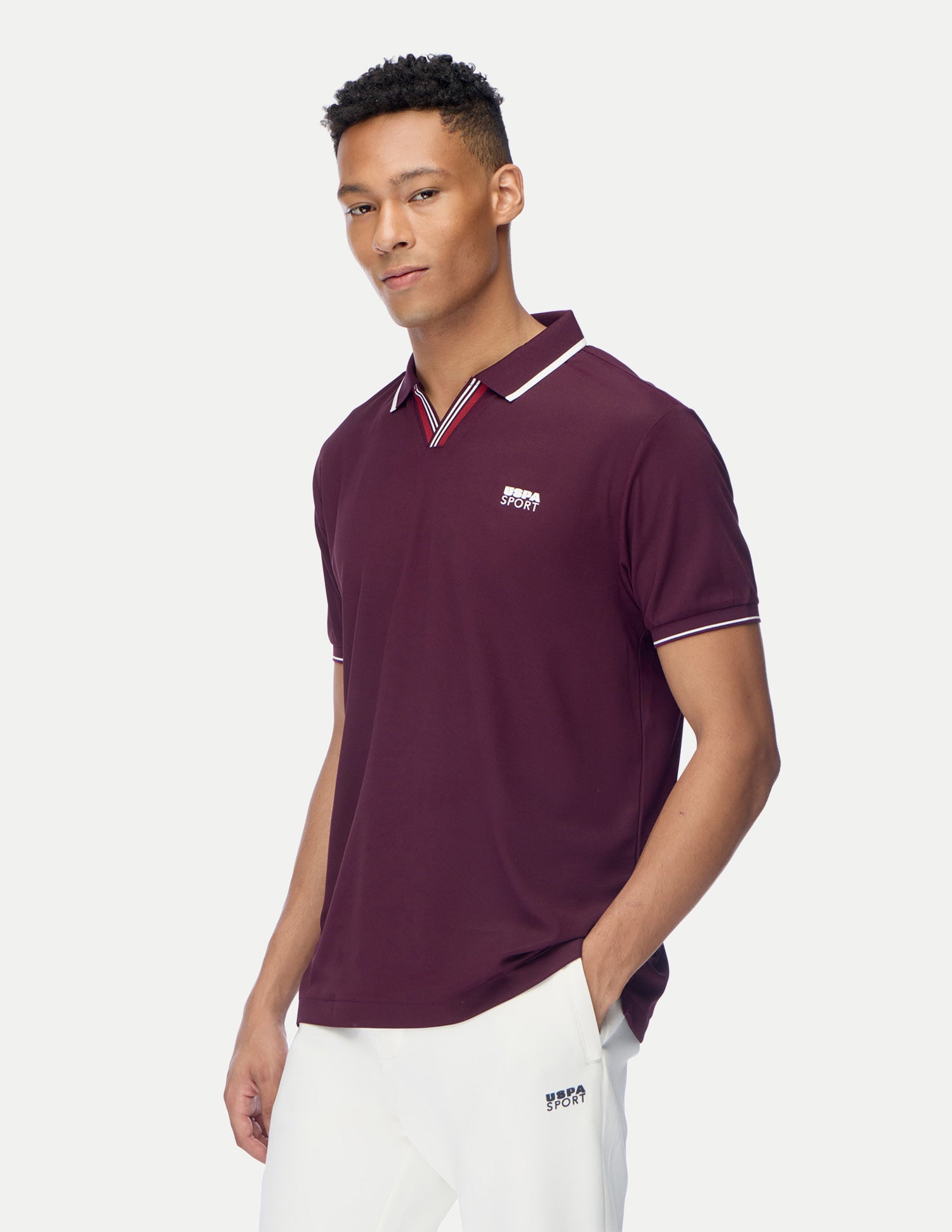 Solid Regular Fit Active Polo Shirt Burgundy - U.S. Polo Assn. India | Large