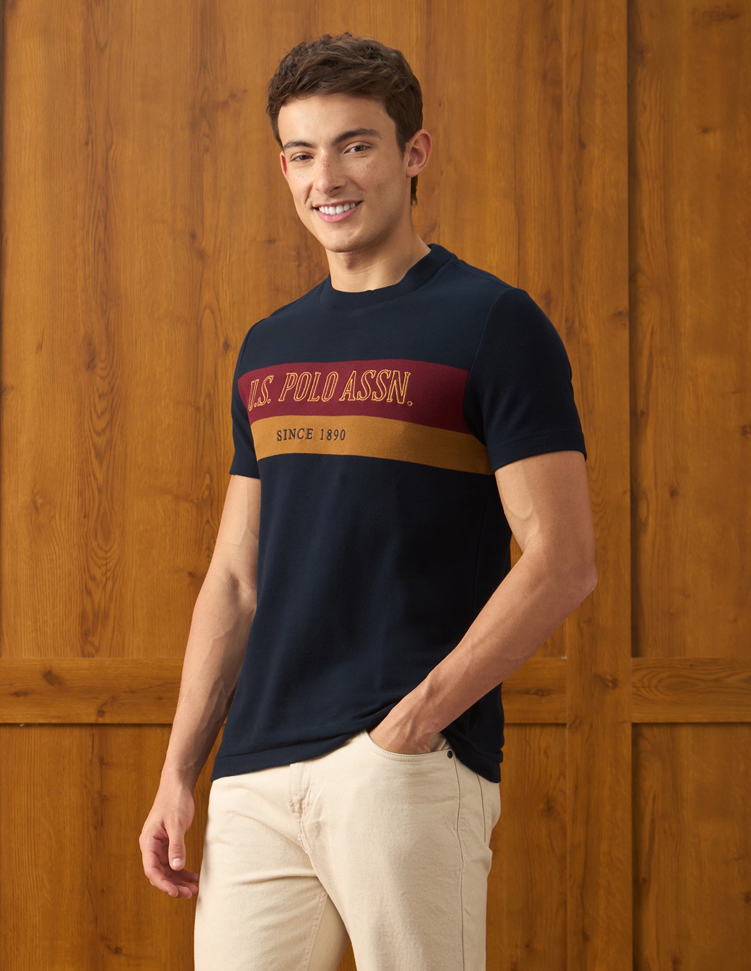Brand Embroidered Slim Fit T-Shirt Navy - U.S. Polo Assn. India | Large
