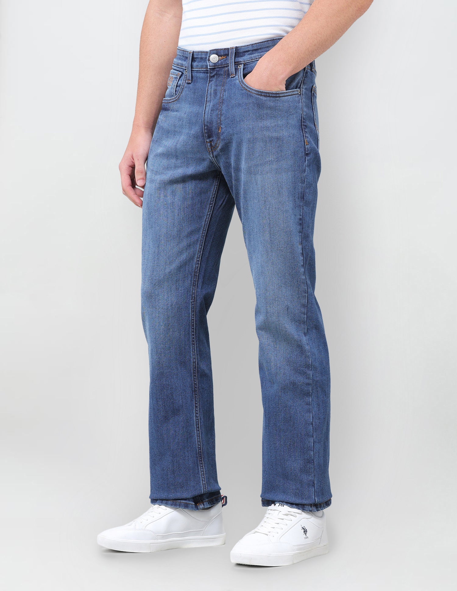 Connor Bootcut Fit Blue Jeans Mid Blue - U.S. Polo Assn. India | Large