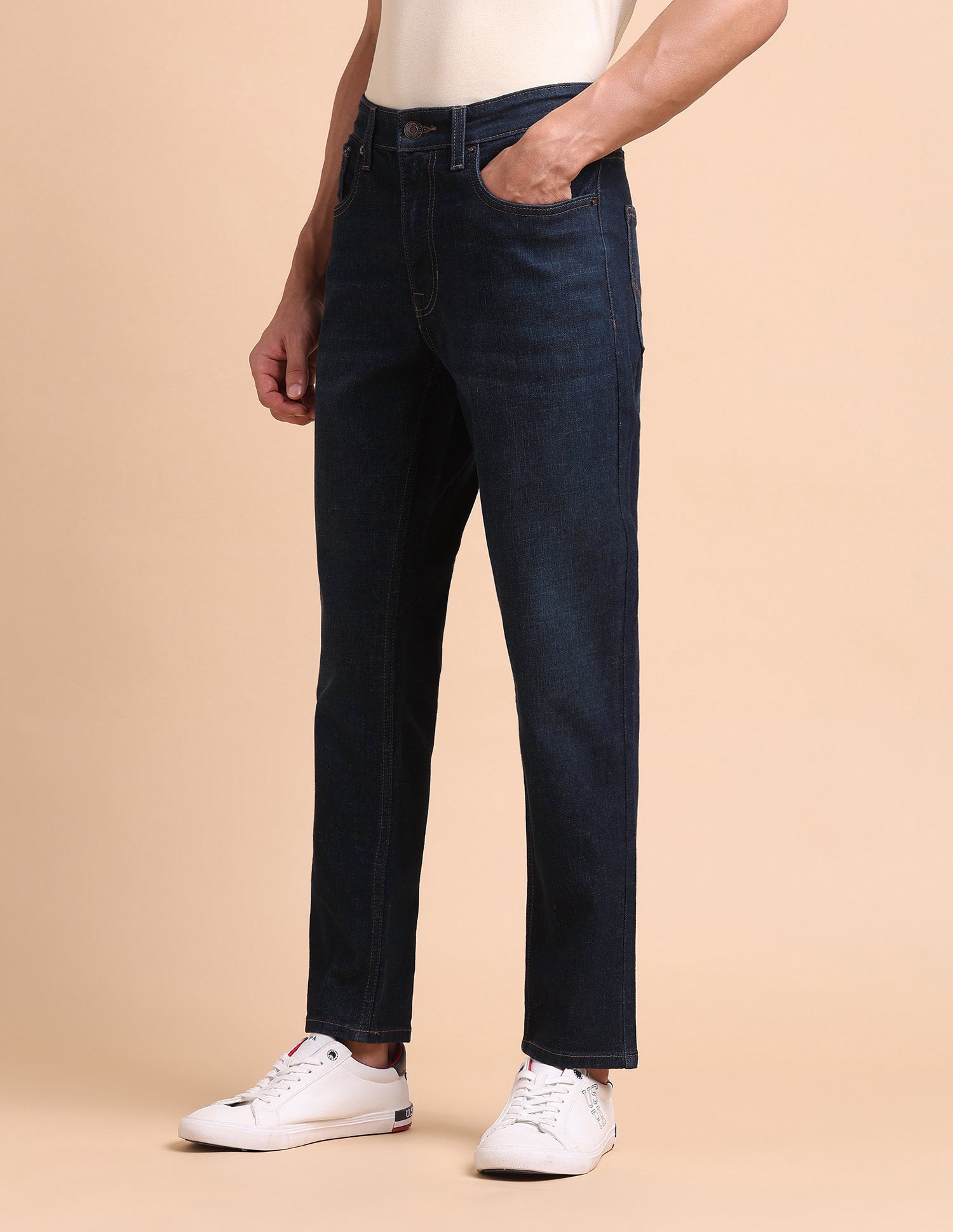 Cole Comfort Cropped Fit Blue Jeans Dark Blue - U.S. POLO ASSN. | Large