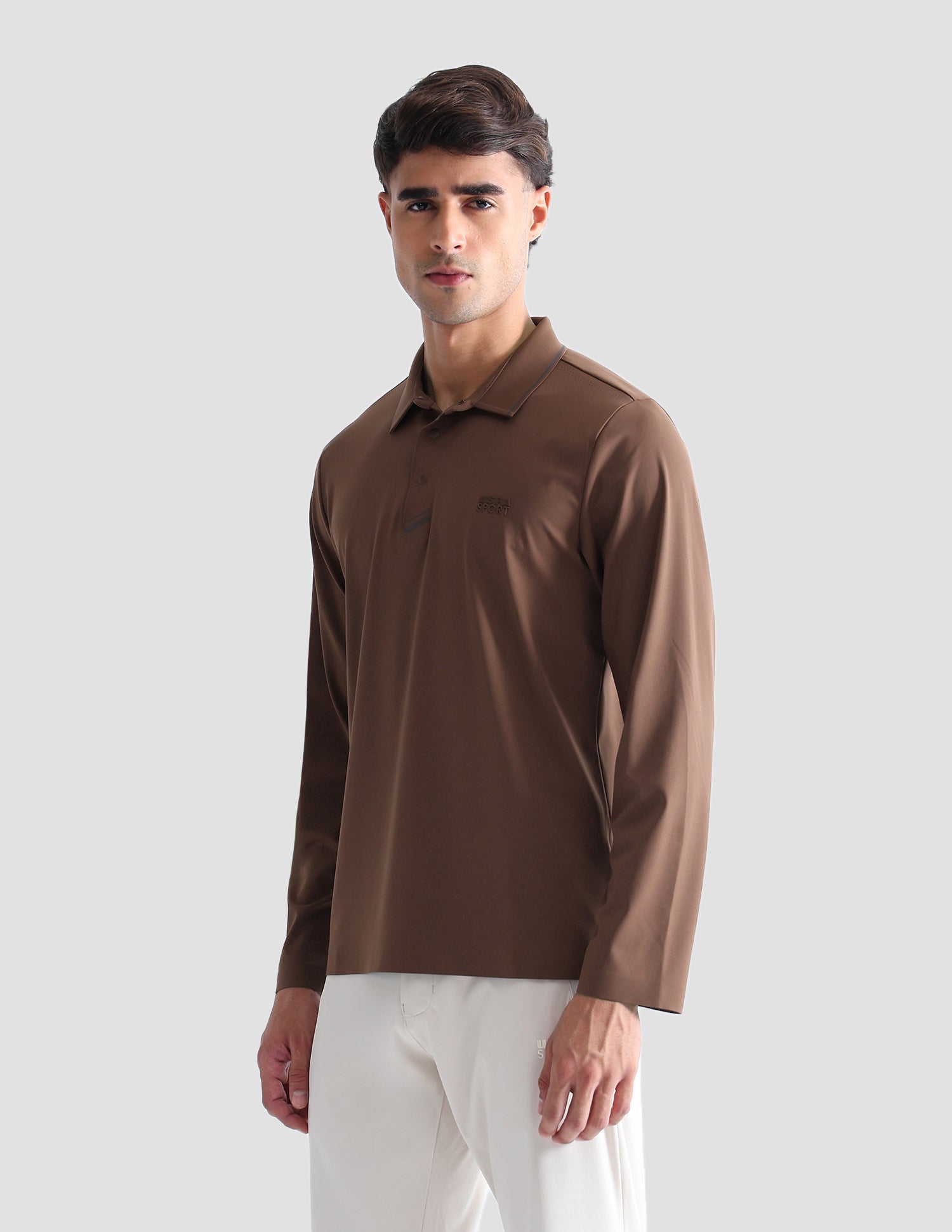 Solid Regular Fit Active Polo Shirt Brown - U.S. POLO ASSN. | Large