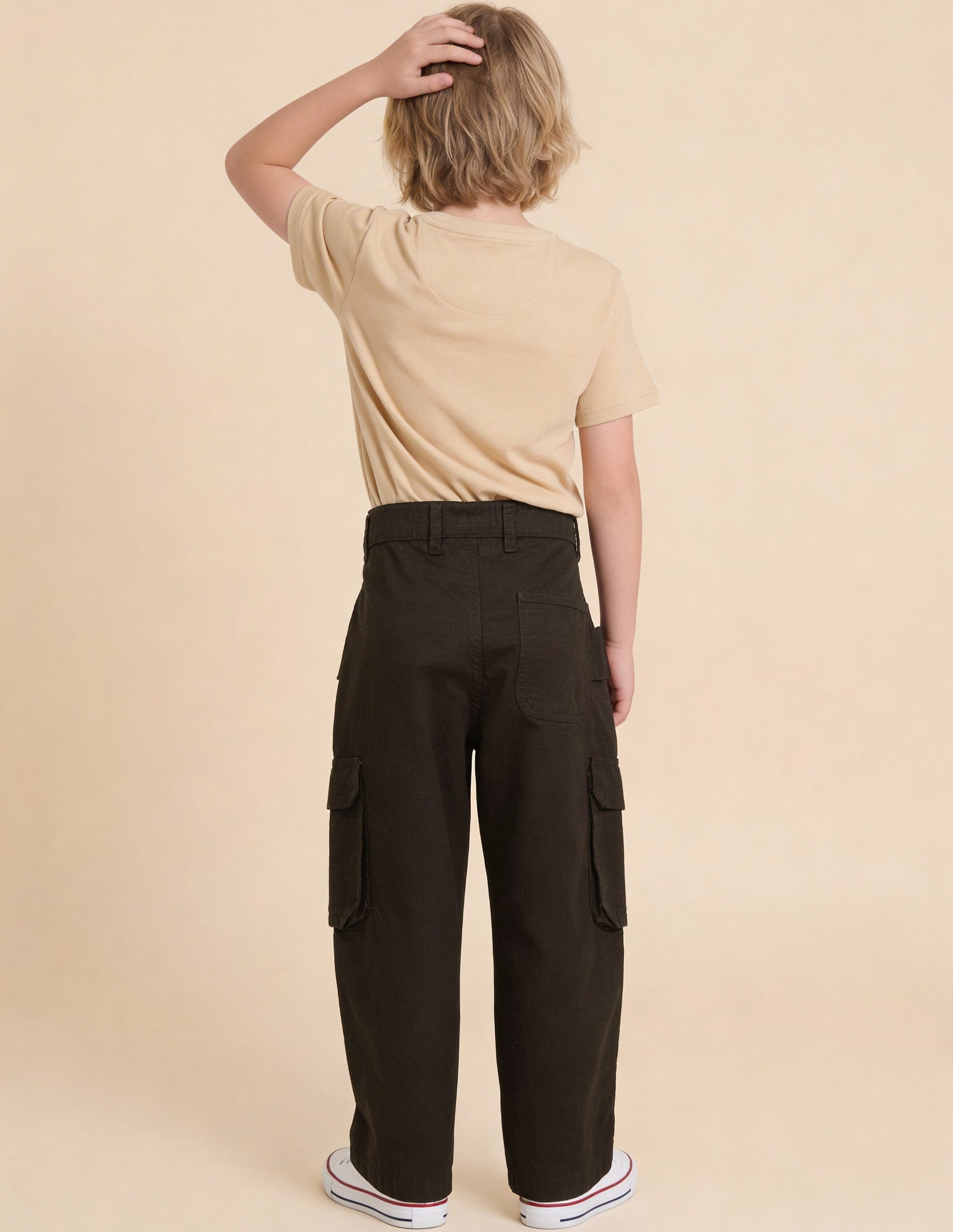 Textured Relaxed Fit Trousers Brown - U.S. Polo Assn. India | Large