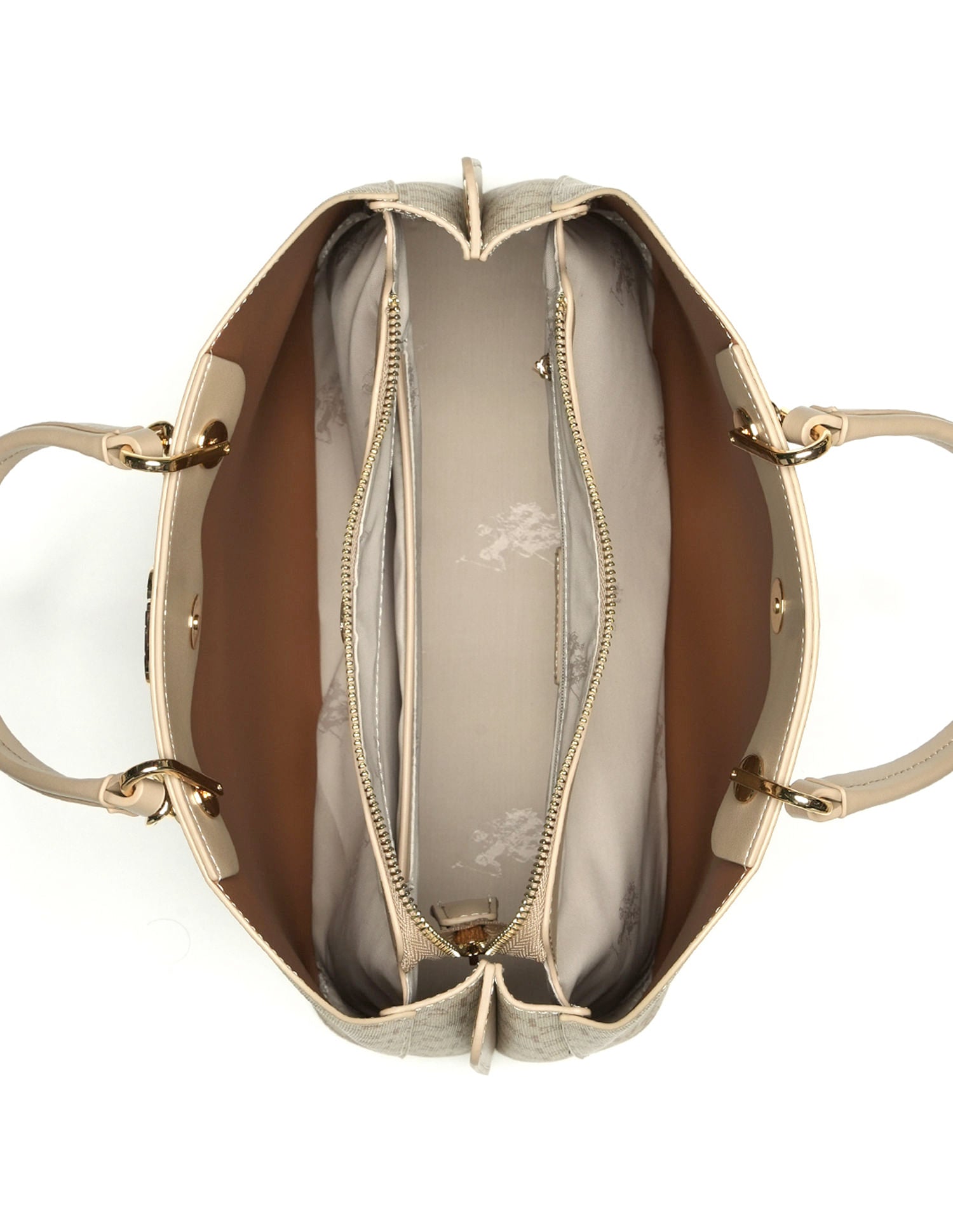 Zoe Monogram Satchel Bag Beige - U.S. POLO ASSN. | Large