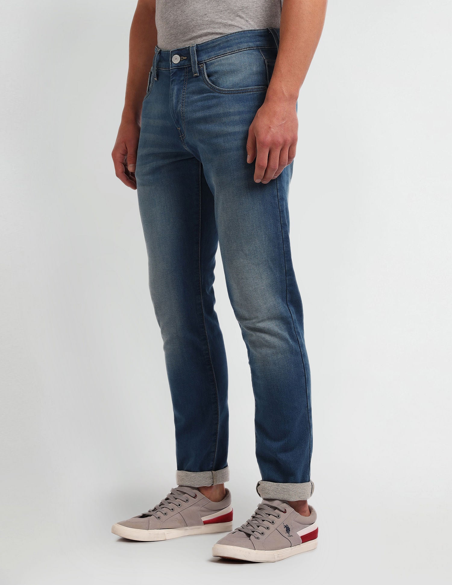Brandon Slim Tapered Fit Blue Jeans Blue - U.S. Polo Assn. India | Large