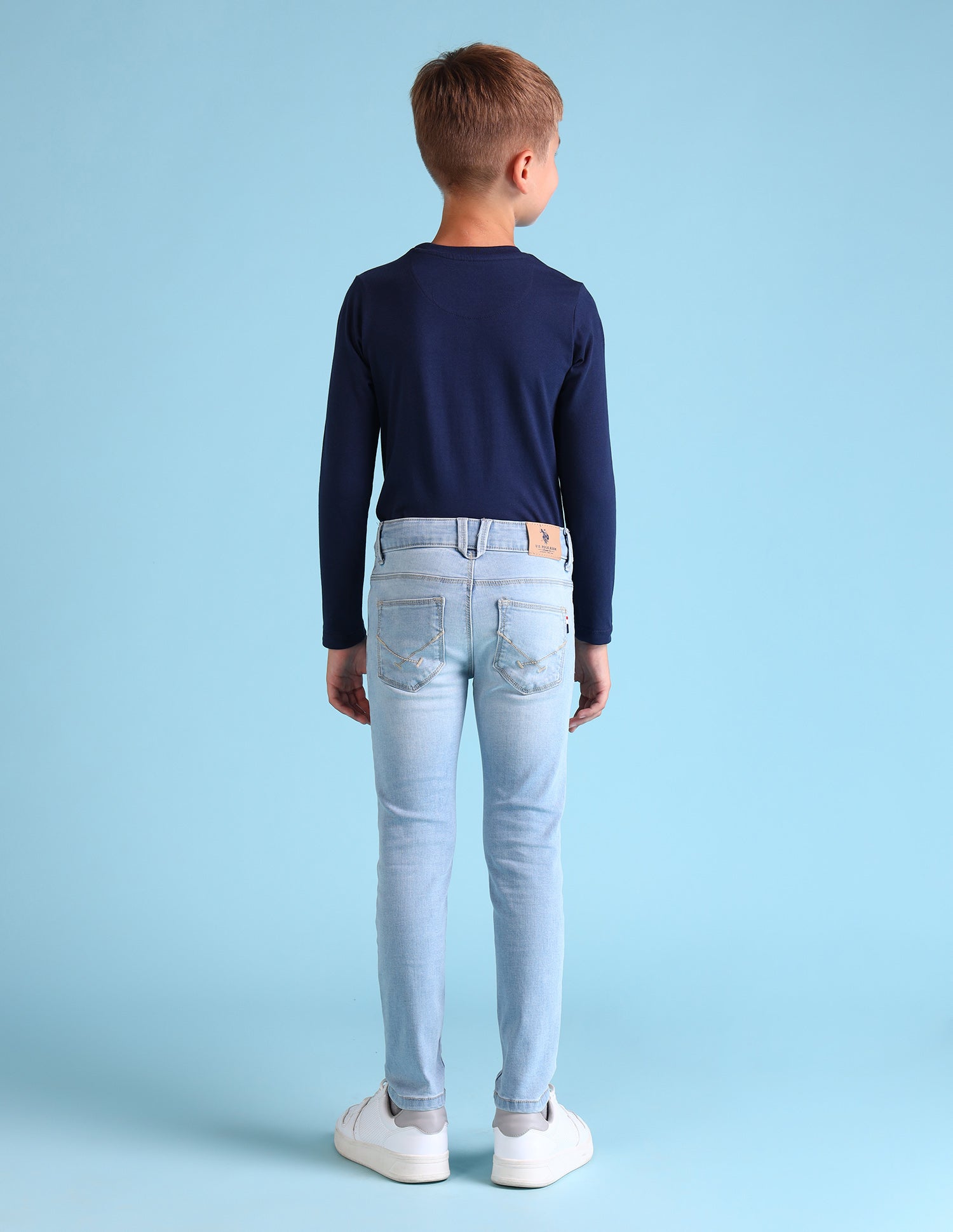 Boys Skinny Fit Blue Jeans - Main Image