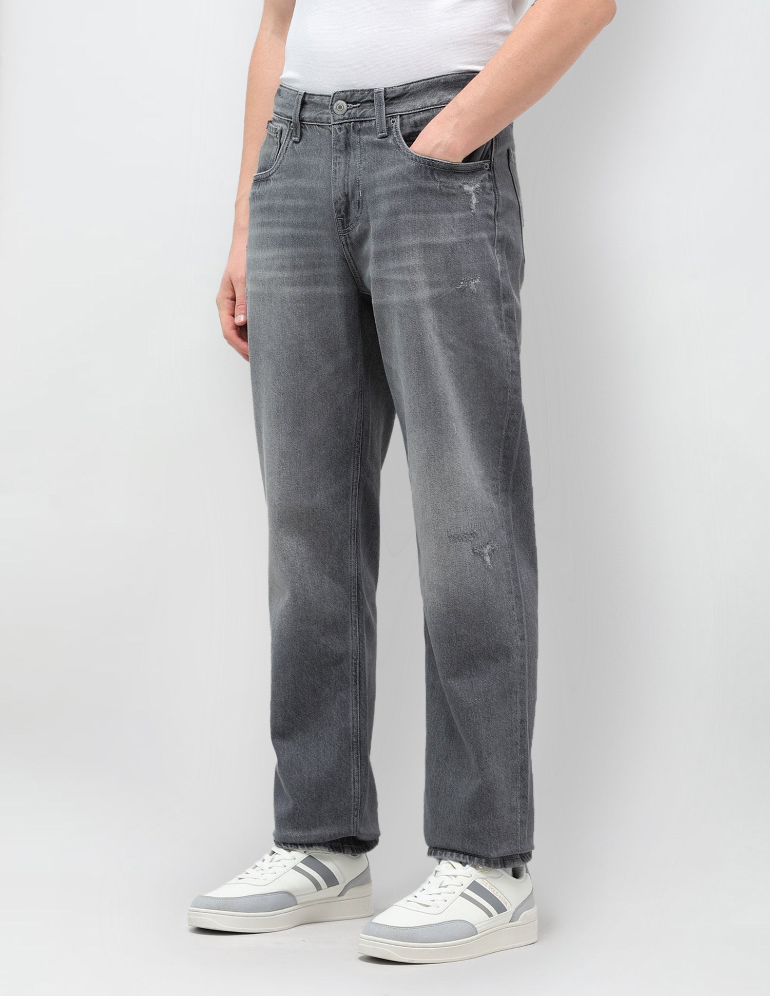 Shawn Relaxed Fit Grey Jeans Light Grey - U.S. POLO ASSN. | Large