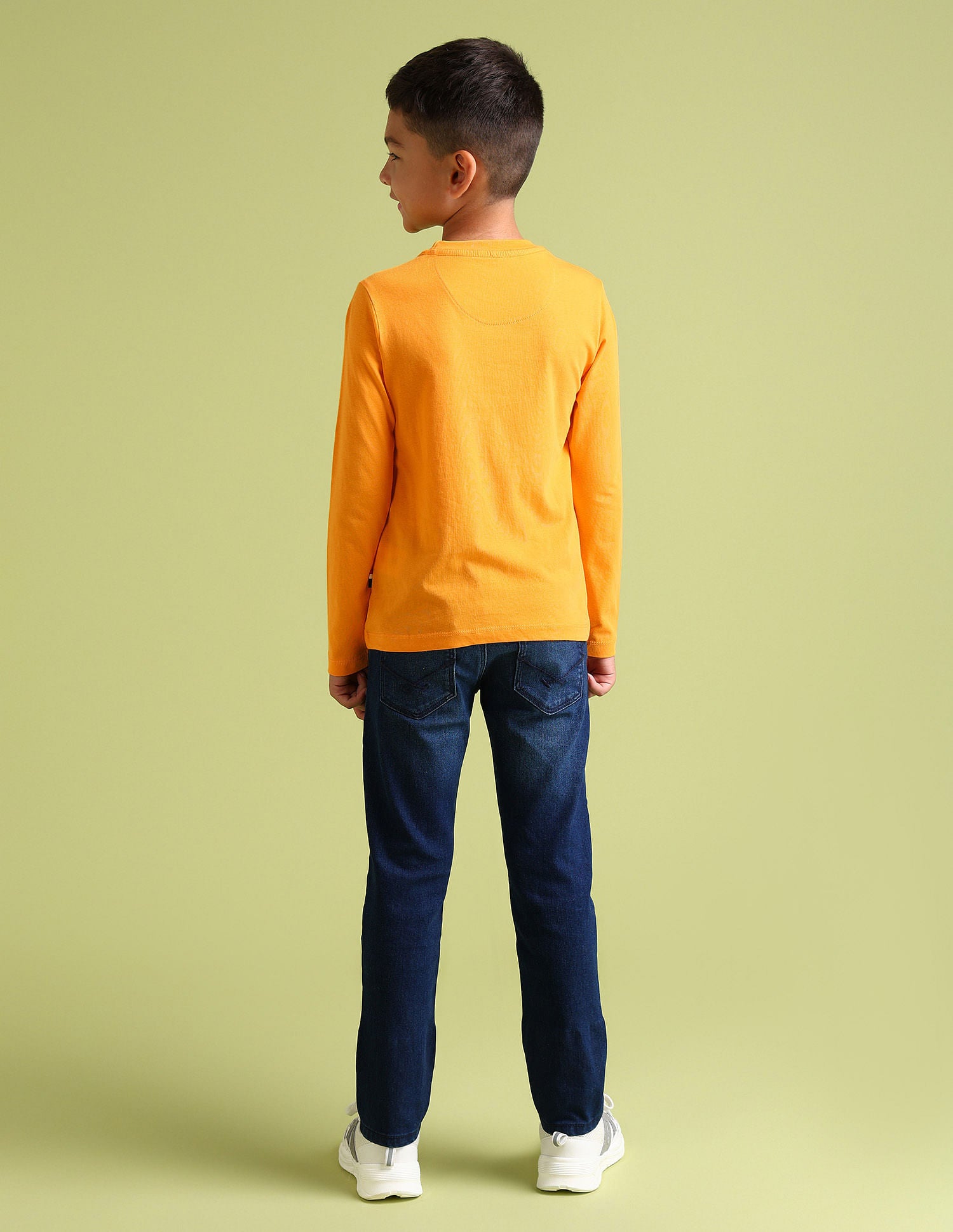 Boys Pure Cotton Regular T-shirt Orange - U.S. Polo Assn. India | Large
