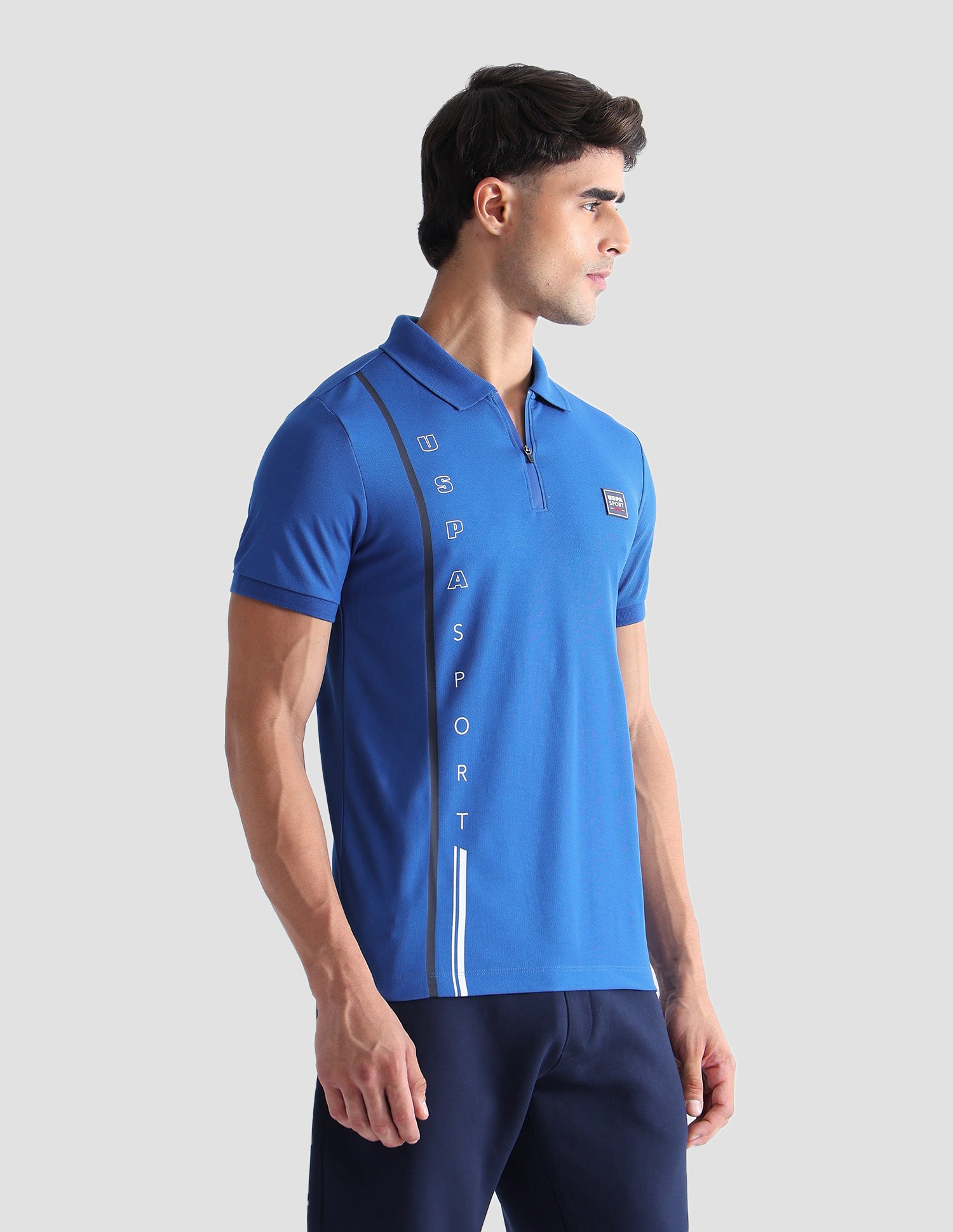 Brand Printed Active Polo Shirt Blue - U.S. POLO ASSN. | Large