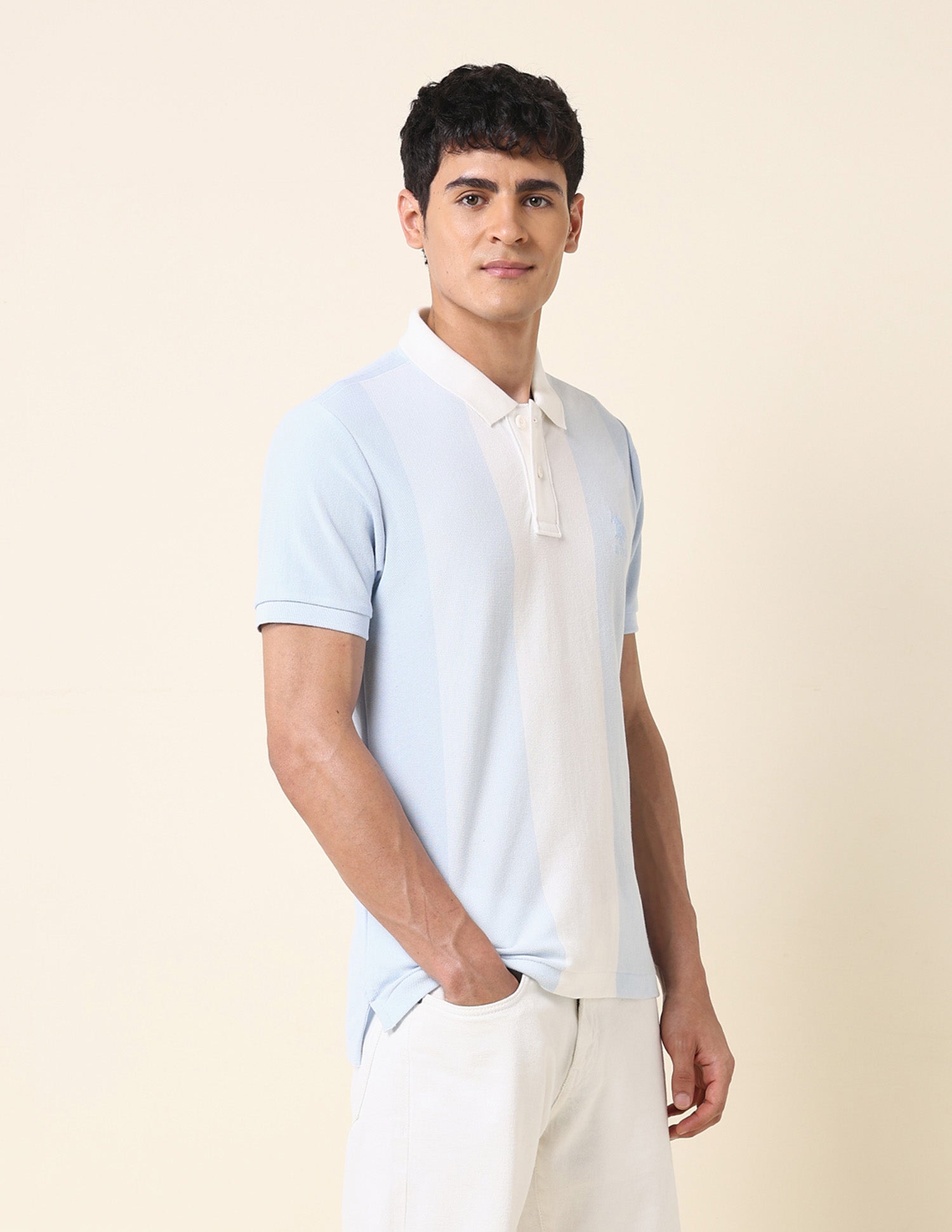 Colourblocked Classic Polo Shirt Light Blue - U.S. POLO ASSN. | Large