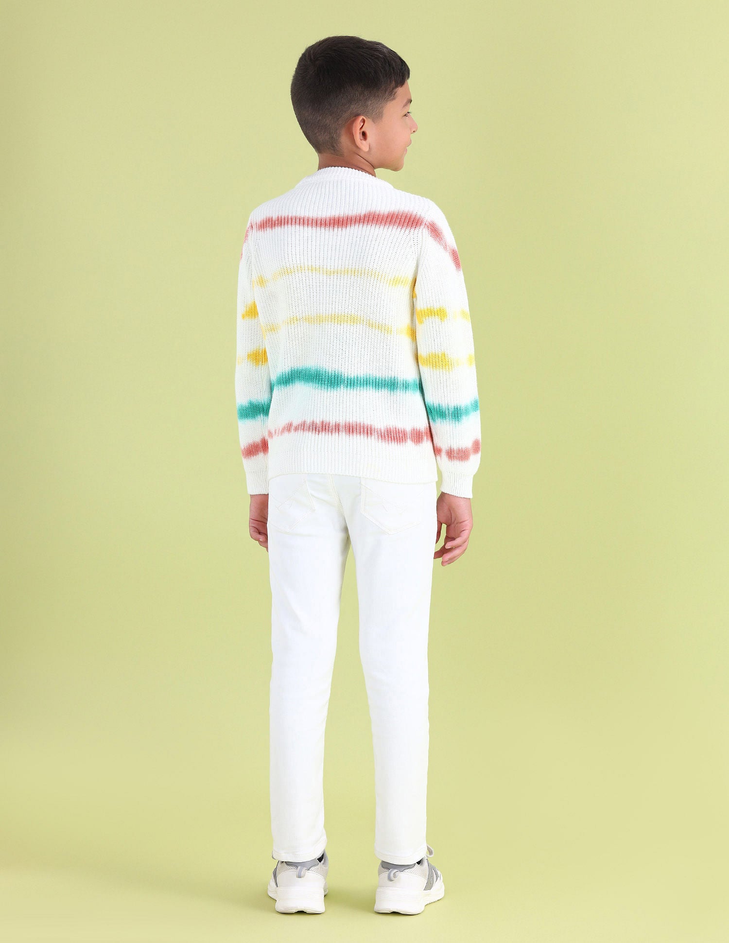 Boys Dyed Striped Sweater White - U.S. POLO ASSN. | Large