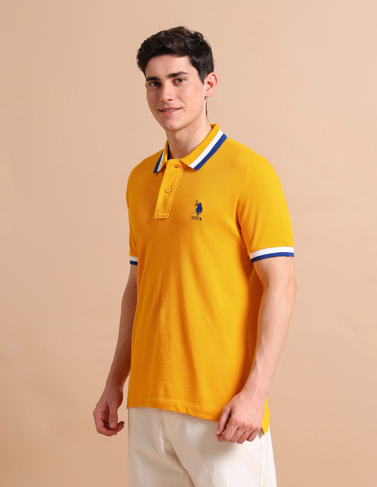 Heritage Tipped Polo Shirt Mustard - U.S. POLO ASSN. | Large