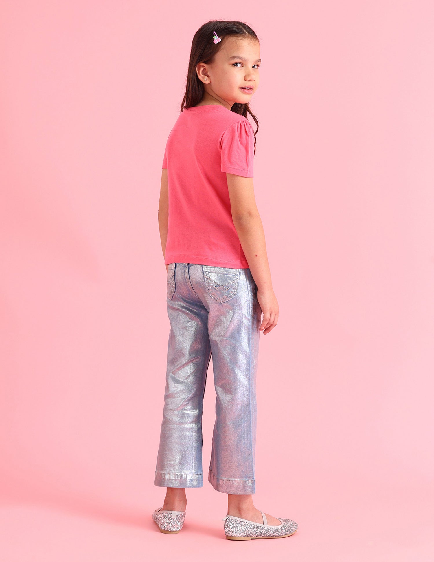 Girls Embellished Regular Fit T-Shirt Pink - U.S. POLO ASSN. | Large