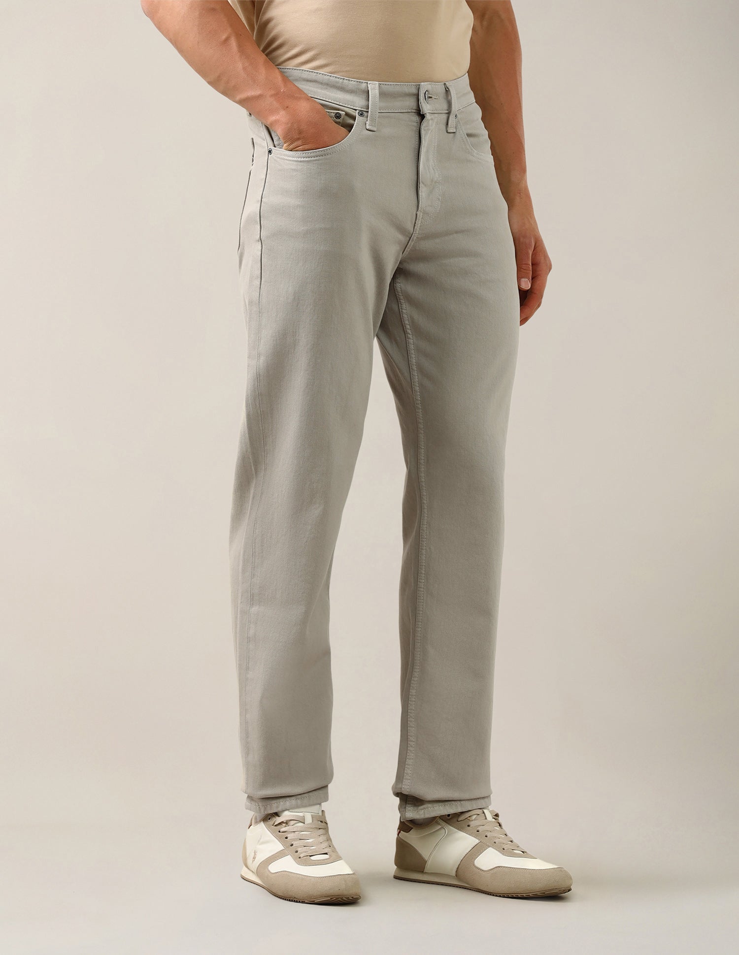Shawn Relaxed Fit Green Jeans Sage - U.S. Polo Assn. India | Large