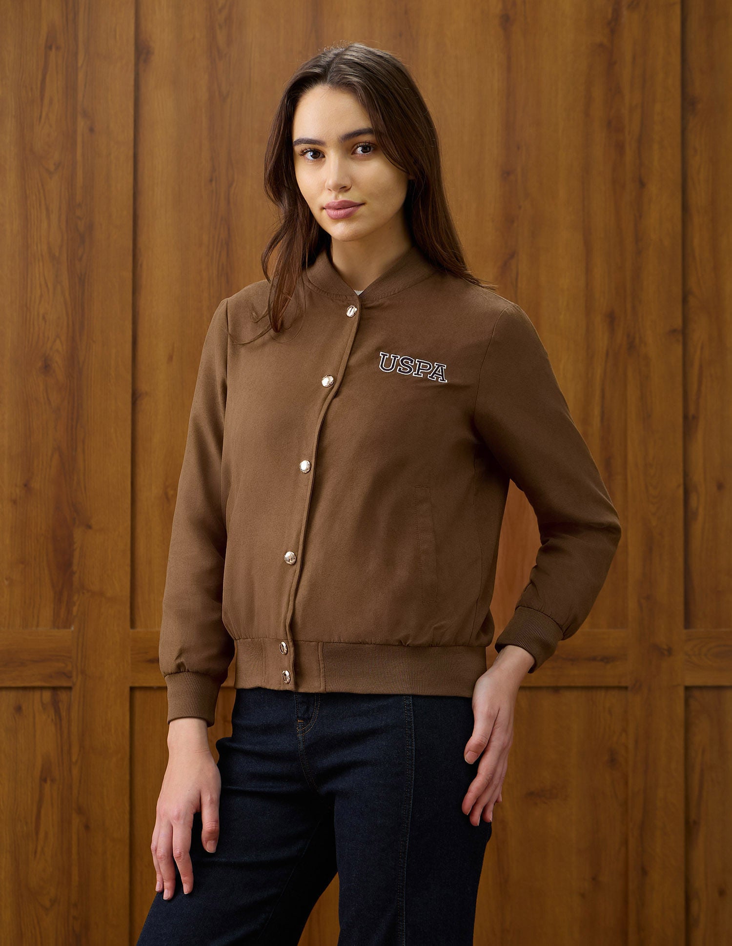 Solid Regular Fit Jacket Bronze - U.S. POLO ASSN. | Large