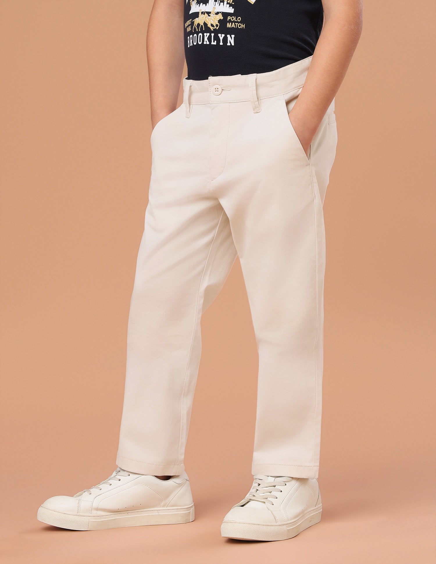 Twill Slim Fit Chinos Ivory - U.S. Polo Assn. India | Large