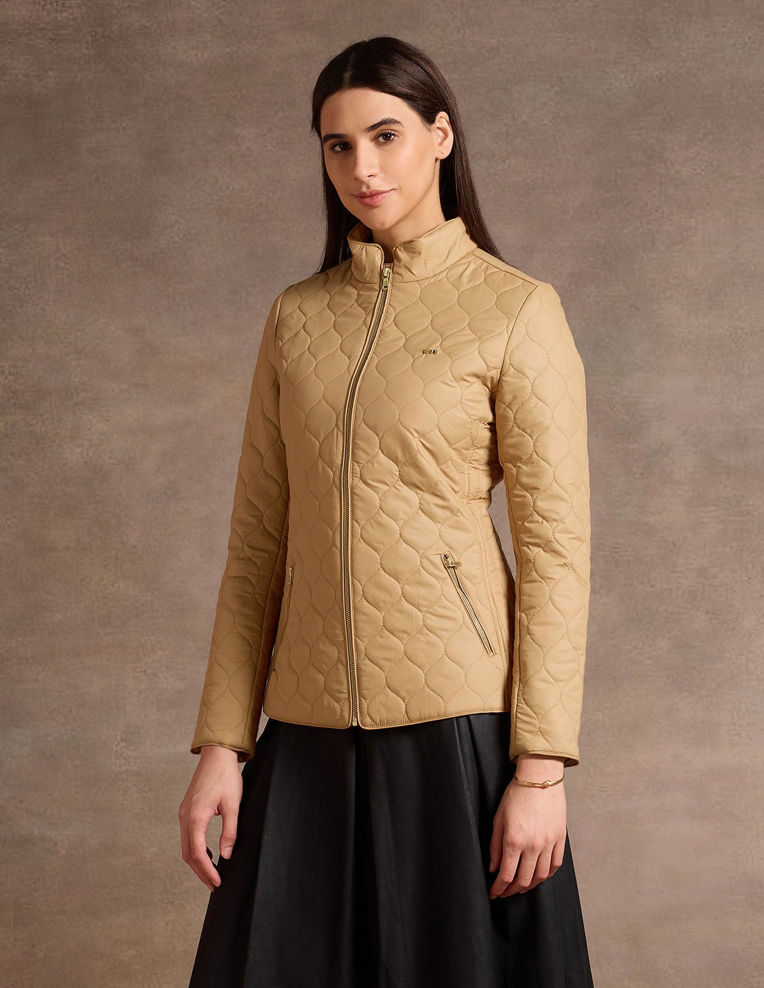High Neck Puffer Jacket Beige - U.S. POLO ASSN. | Large