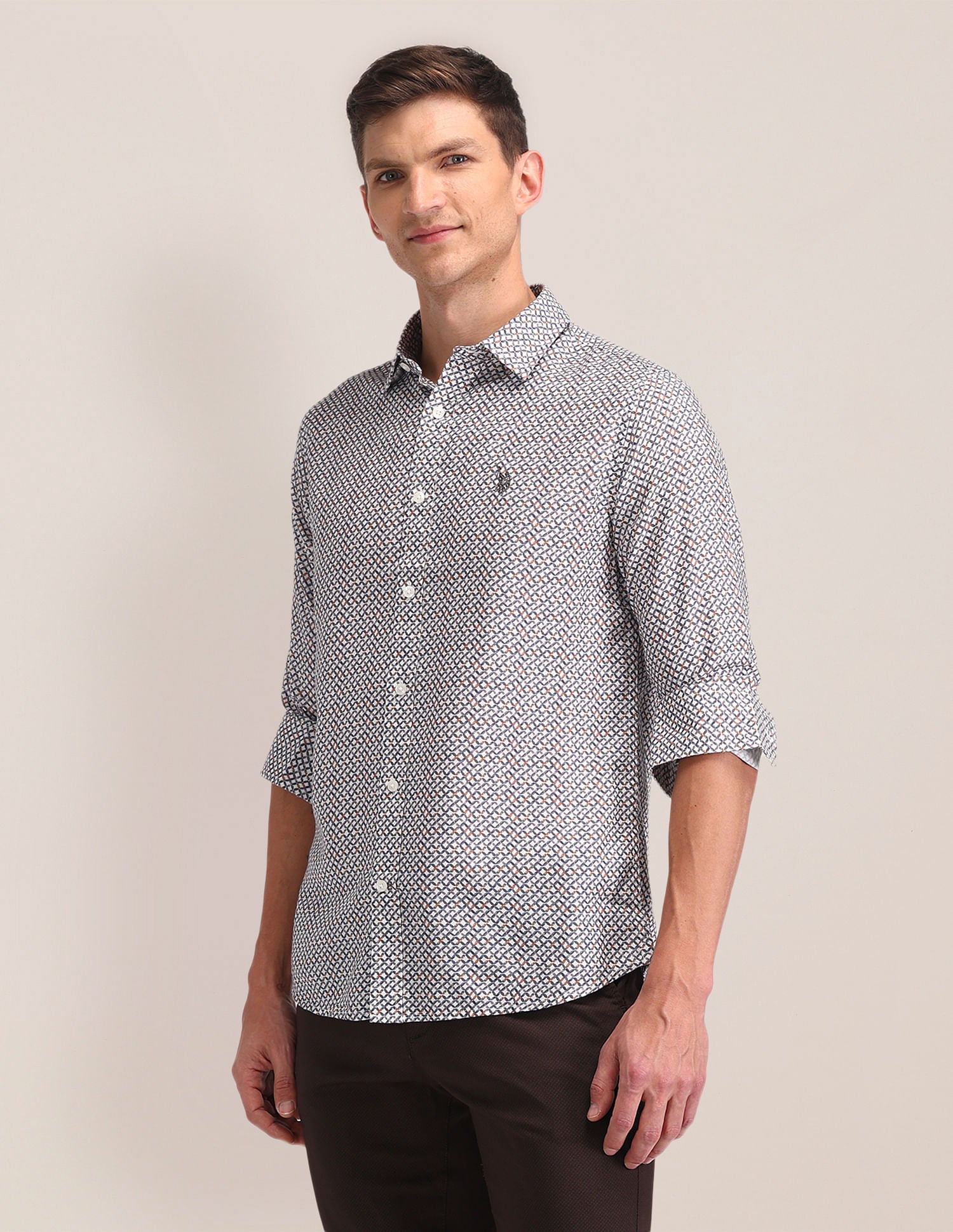 All Over Digital Print Shirt Ochre - U.S. POLO ASSN. | Large