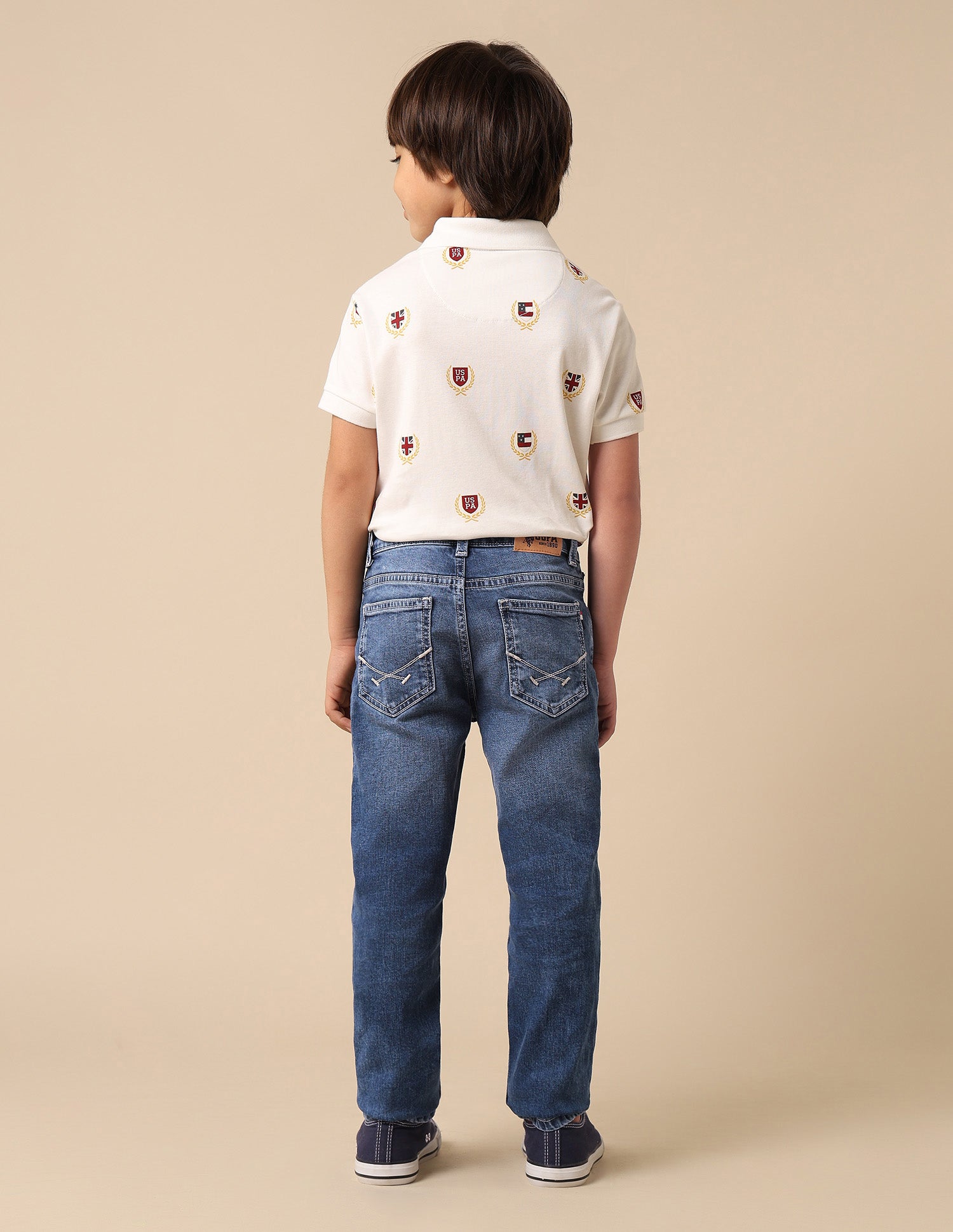 Boys Whiskered Slim Fit Jeans Dark Blue - U.S. POLO ASSN. | Large