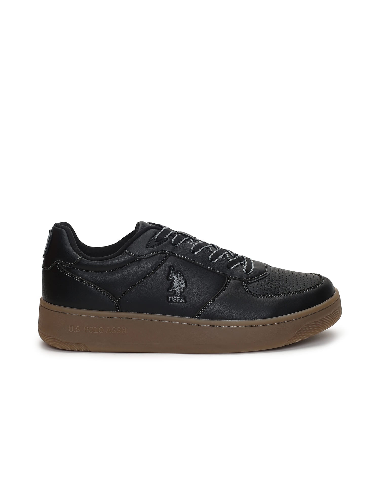 Men Kodiak 2.0 Black Retro Court Sneakers Black - U.S. Polo Assn. India | Large