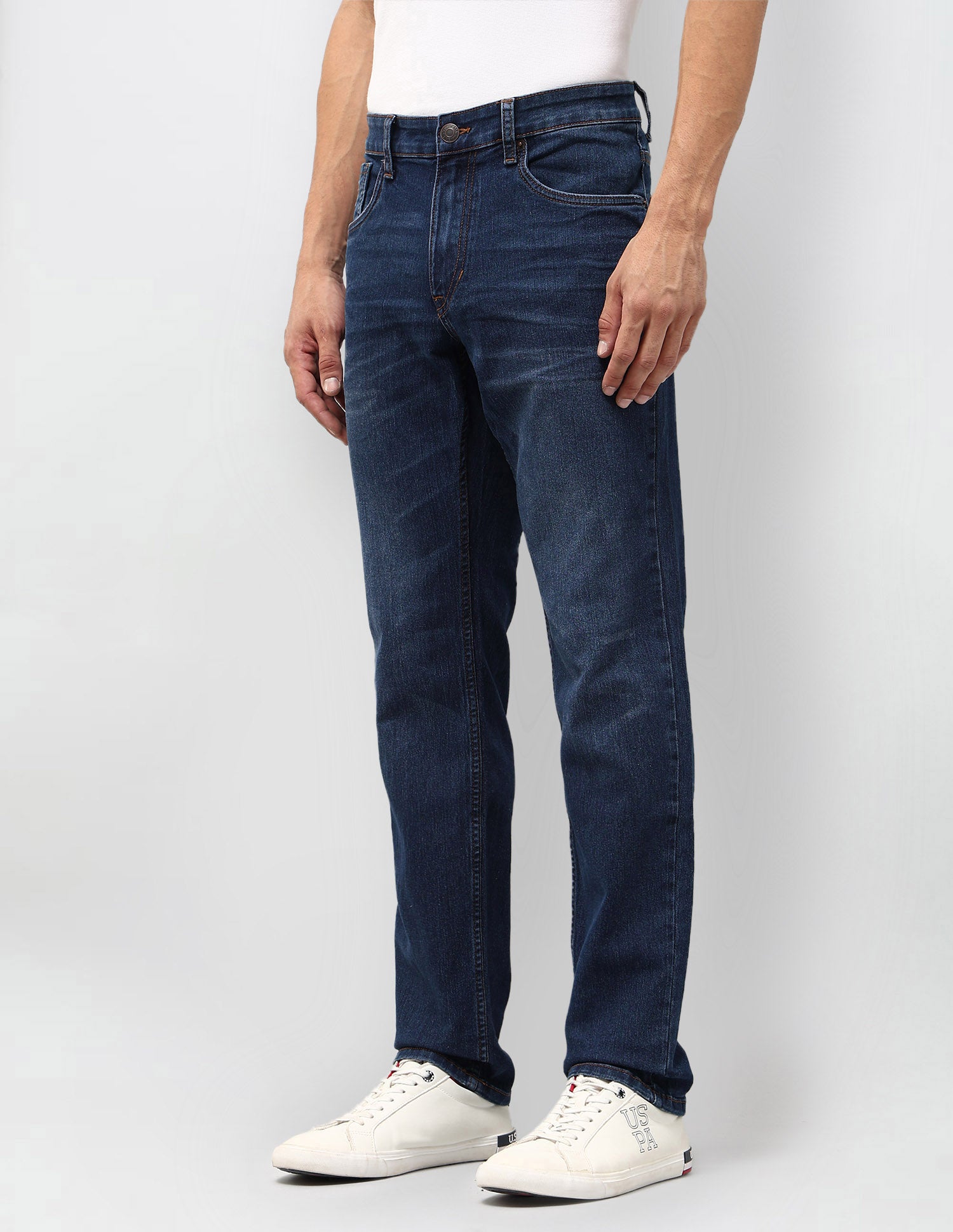 Brandon Slim Tapered Fit Blue Jeans Blue - U.S. POLO ASSN. | Large